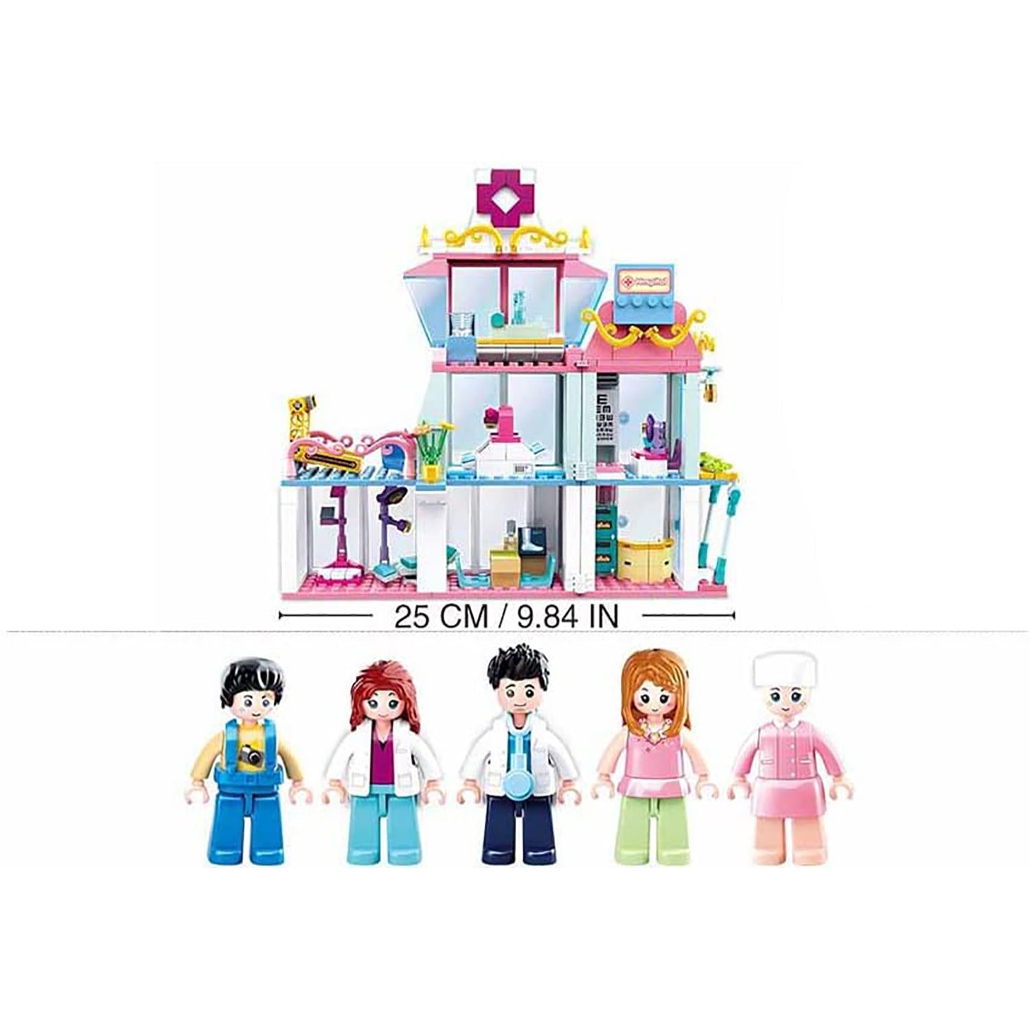 Sluban - Dream Hospital Building Blocks Set with 5 Figures, 459 Pieces