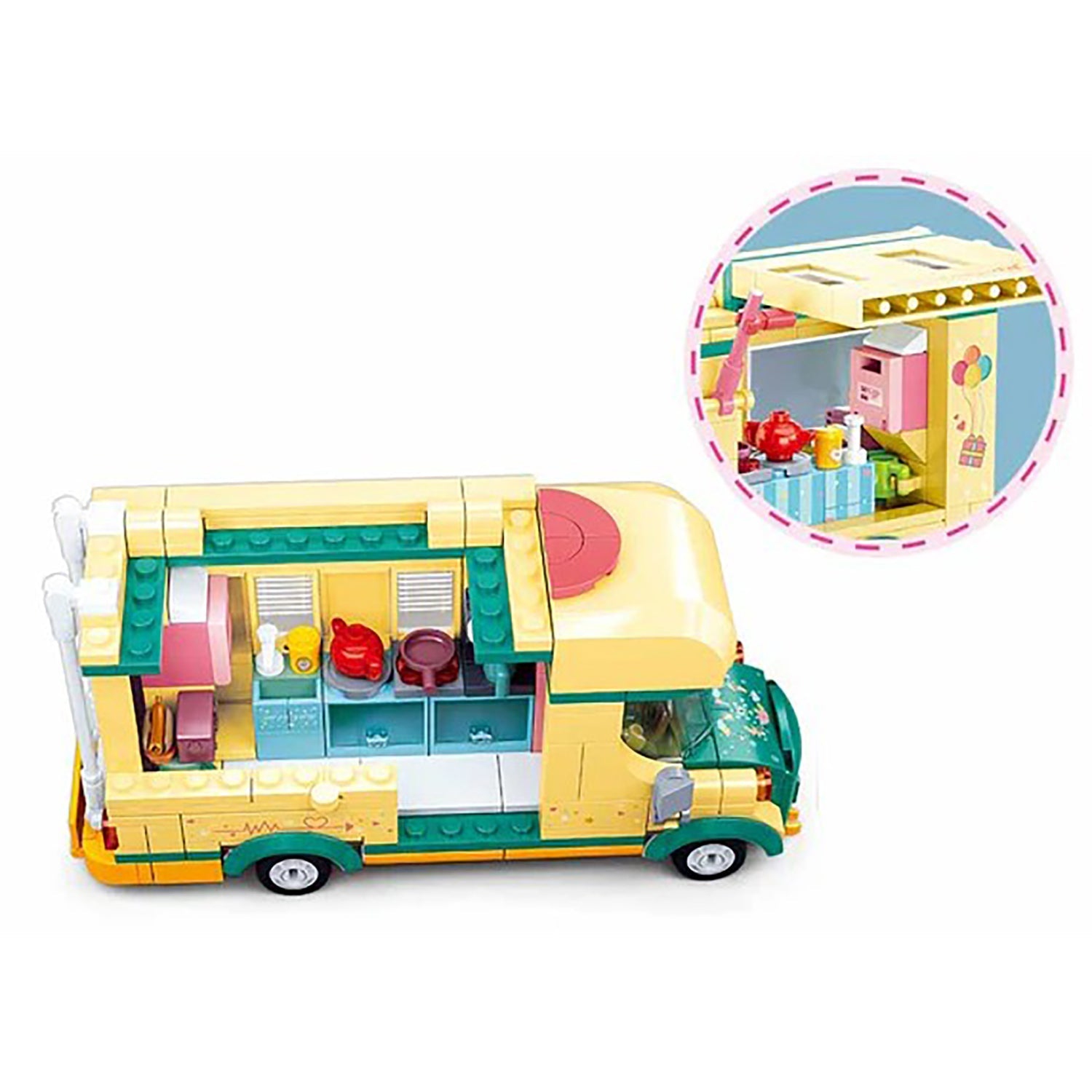Sluban - Summer Camper Van Building Blocks Set with 2 Figures, 314 Pieces