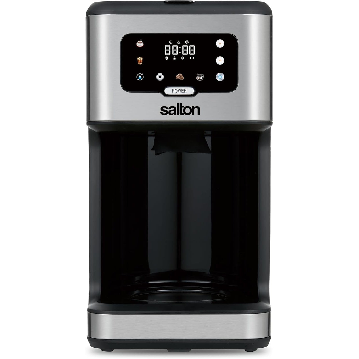 Salton – Cafetière numérique programmable, capacité de 14&nbsp;tasses, pour le café chaud ou froid, acier inoxydable