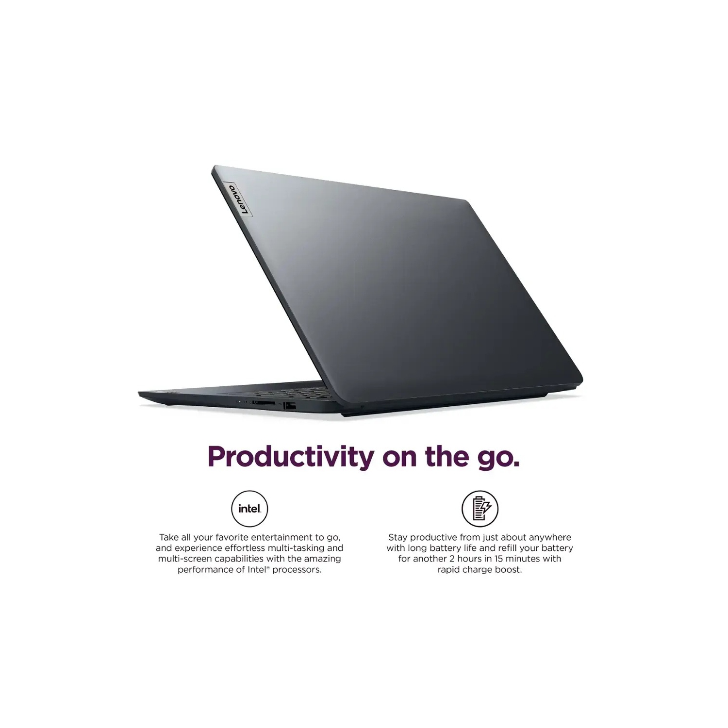 Lenovo - IdeaPad 1 15.6" Laptop - AMD Ryzen 3 7320U - AMD Radeon graphics - 4GB LPDDR5 RAM- 128GB SSD - Abyss Blue - HDMI - Windows 11 Home - WIFI 6