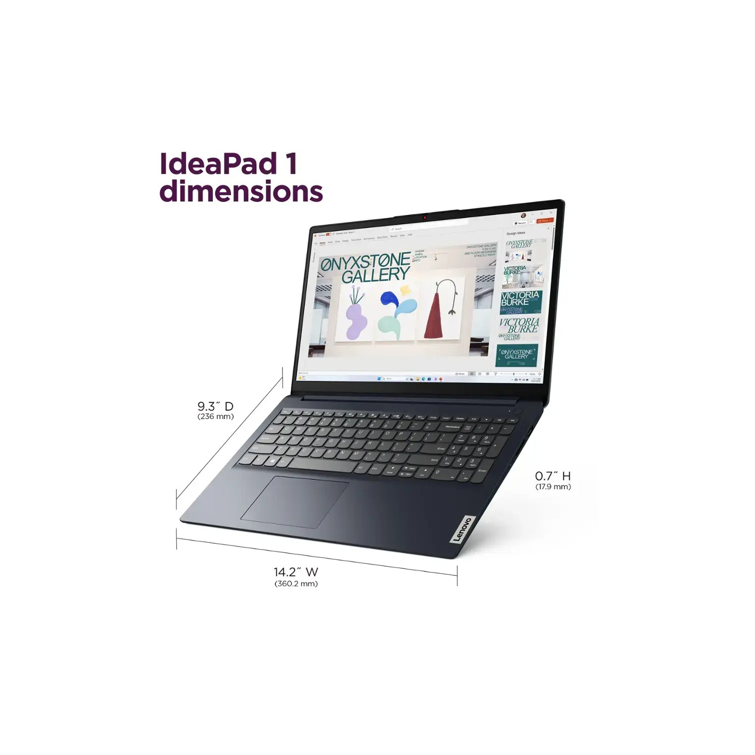 Lenovo - IdeaPad 1 15.6" Laptop - AMD Ryzen 3 7320U - AMD Radeon graphics - 4GB LPDDR5 RAM- 128GB SSD - Abyss Blue - HDMI - Windows 11 Home - WIFI 6