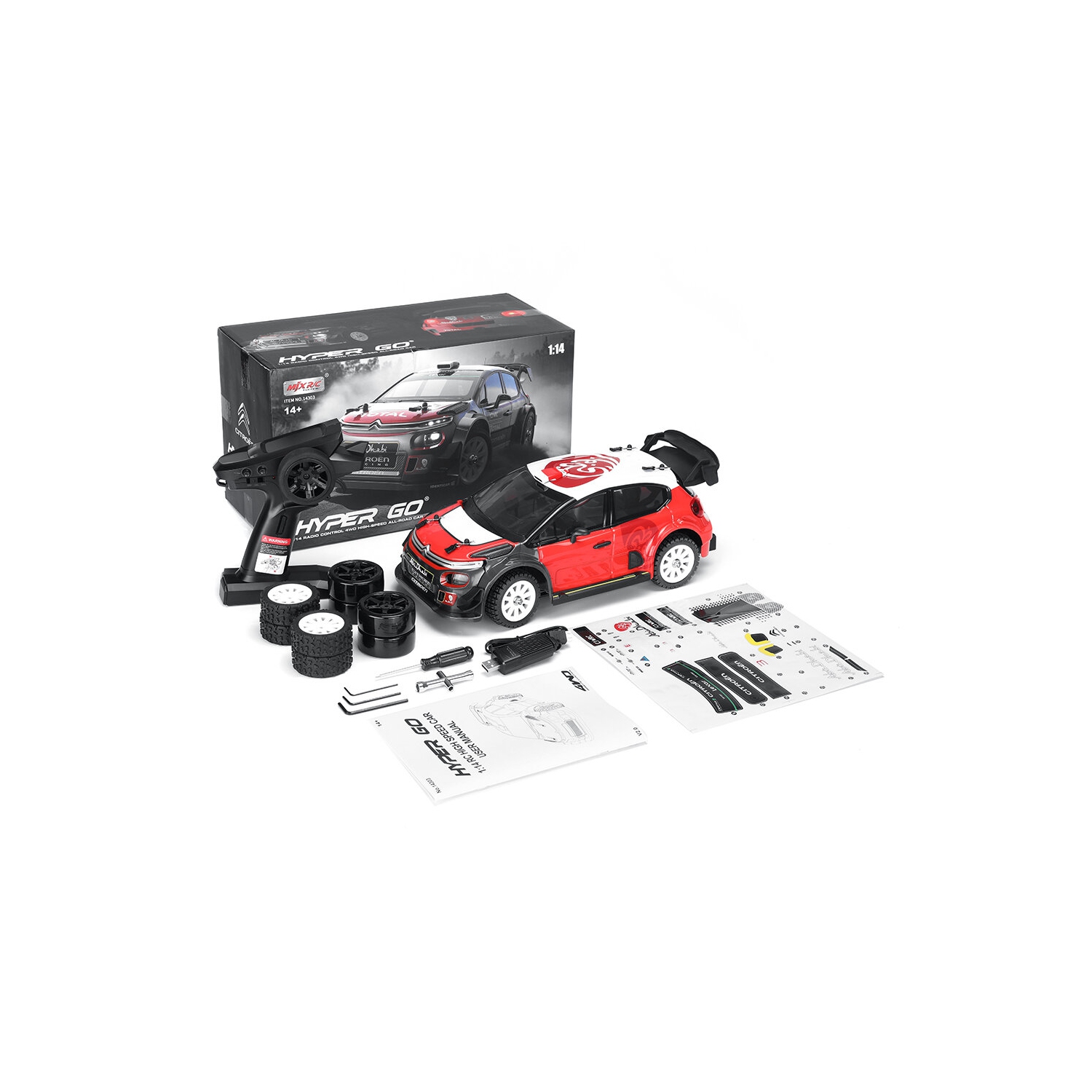 MJX HYPER GO 14303 1/14 2.4G Véhicule téléguidé sans balai à grande vitesse 42&nbsp;km/h avec lampe