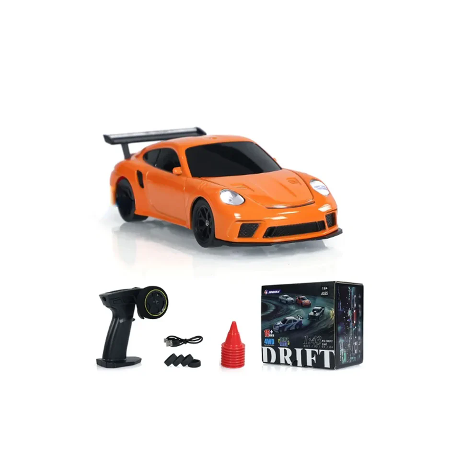 JIABAILE 4301/02/03/04 RTR 1/43 2.4G 4WD Drift RC Car Mini Race LED Light Radio Control High-Speed Motor On-Road Racing Vehicle Model Boys Gifts