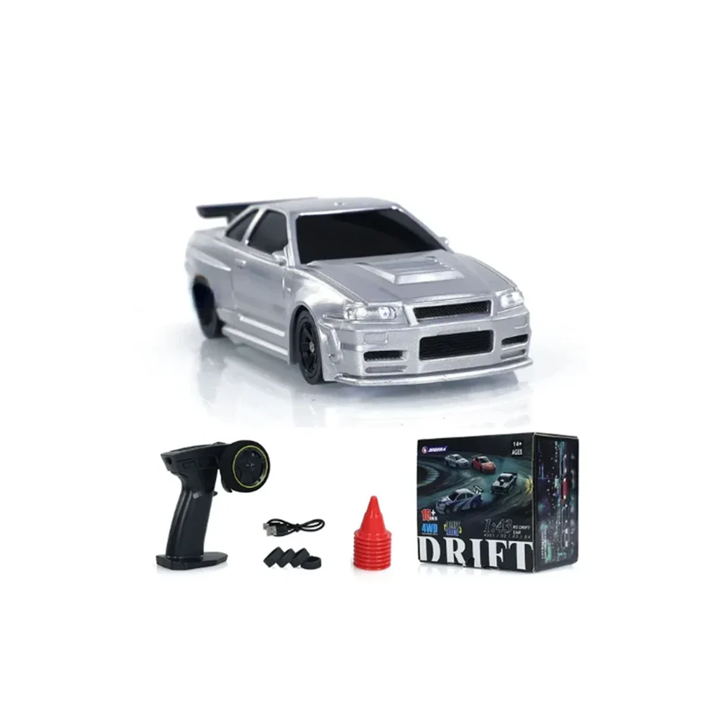 JIABAILE 4301/02/03/04 RTR 1/43 2.4G 4WD Drift RC Car Mini Race LED Light Radio Control High-Speed Motor On-Road Racing Vehicle Model Boys Gifts