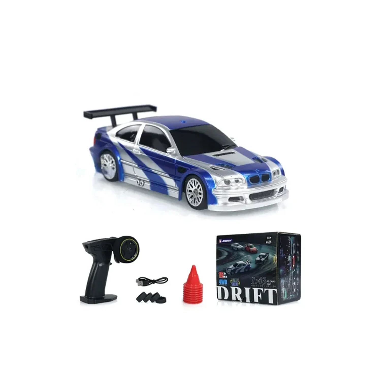 JIABAILE 4301/02/03/04 RTR 1/43 2.4G 4WD Drift RC Car Mini Race LED Light Radio Control High-Speed Motor On-Road Racing Vehicle Model Boys Gifts