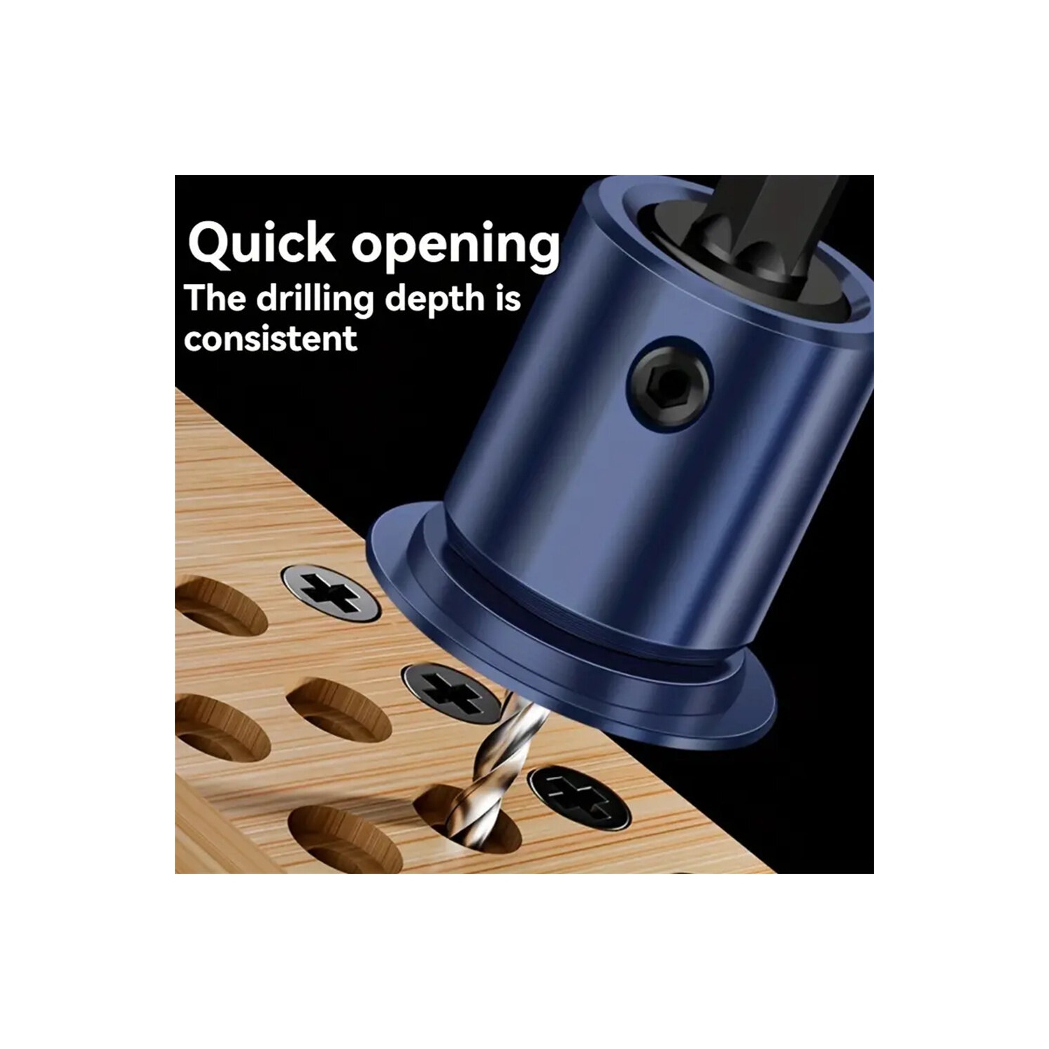 6.35mm 1/4 Inch Shank Countersink Drill Bit Woodworking Counterbore Hole Drill Bit Adjustable Depth Stop