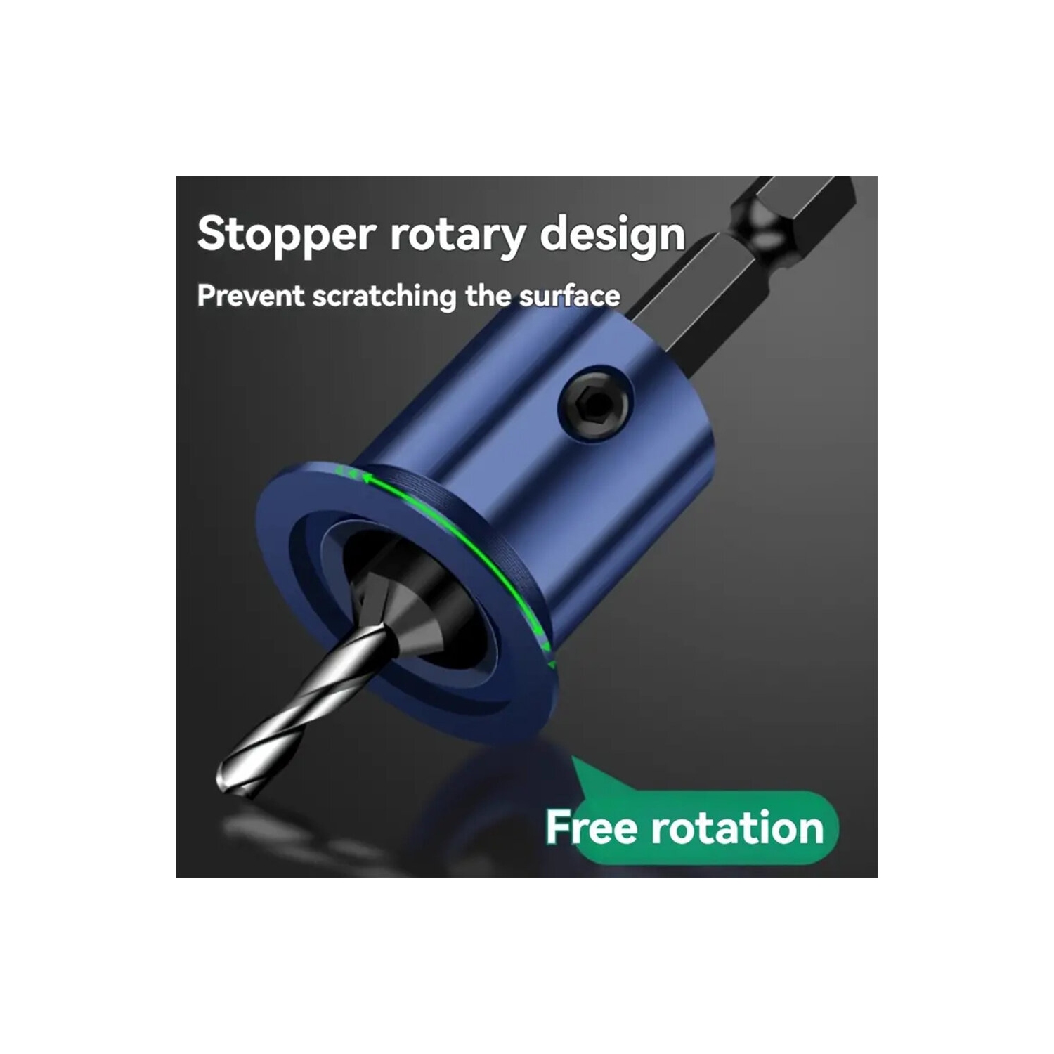 6.35mm 1/4 Inch Shank Countersink Drill Bit Woodworking Counterbore Hole Drill Bit Adjustable Depth Stop