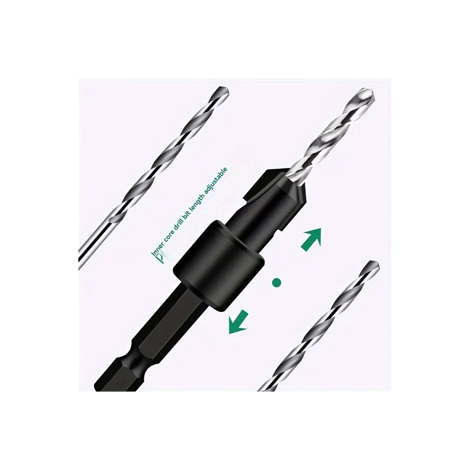 6.35mm 1/4 Inch Shank Countersink Drill Bit Woodworking Counterbore Hole Drill Bit Adjustable Depth Stop
