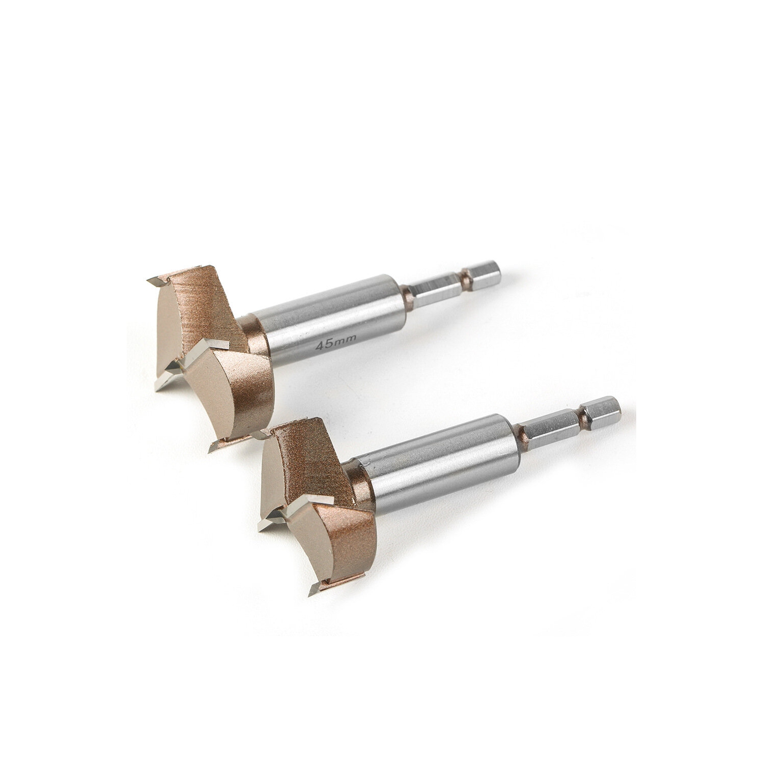 10&nbsp;mm to 50&nbsp;mm – Foret de bois professionnel à tige hexagonale à charnière de travail du bois, lame bordée en carbure de tungstène à trois