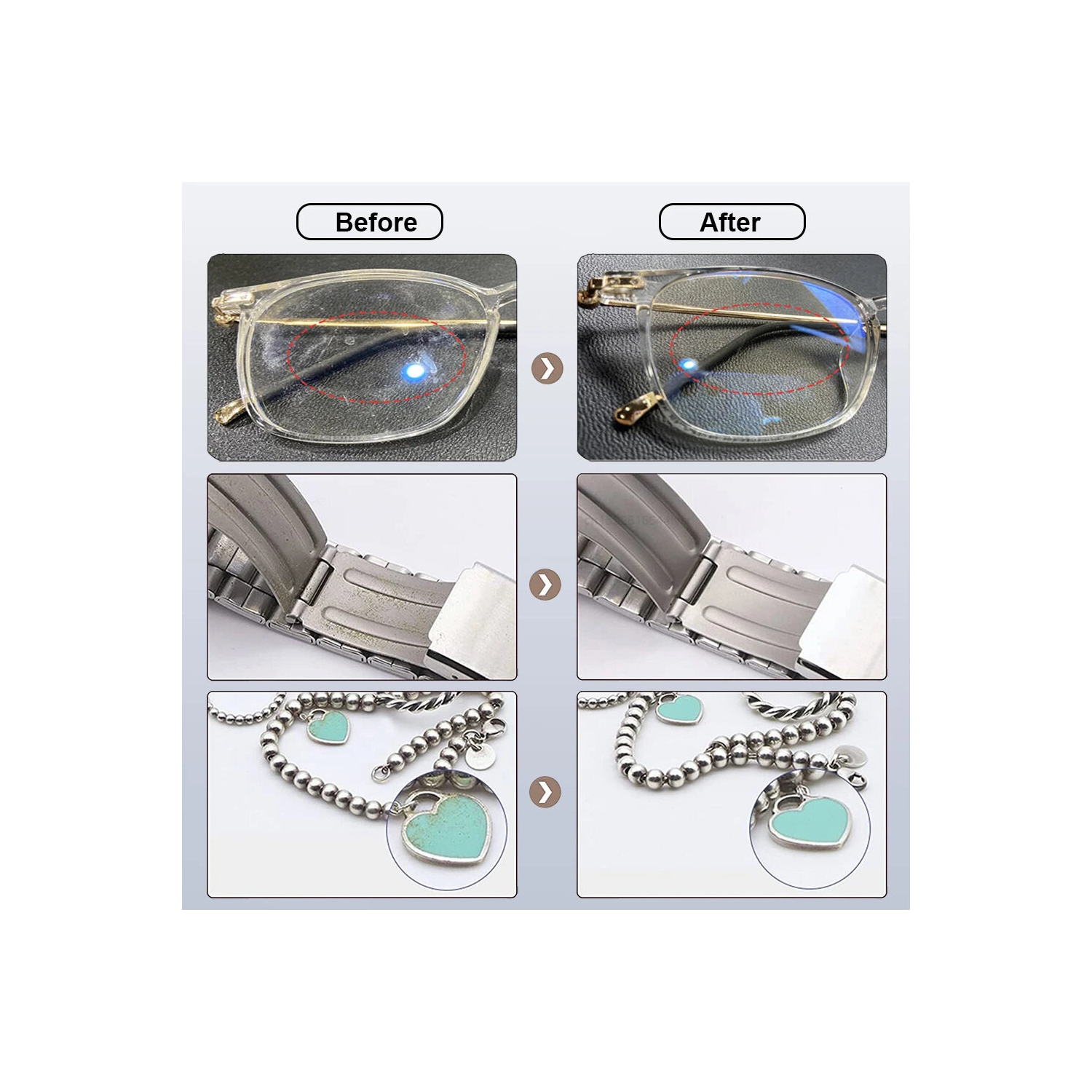 Mugle 40&nbsp;W – Nettoyeur à bijoux portatif 46&nbsp;kHz U1trasonic Vibration Power avec écran tactile 4 réglages de temps de nettoyage et 304