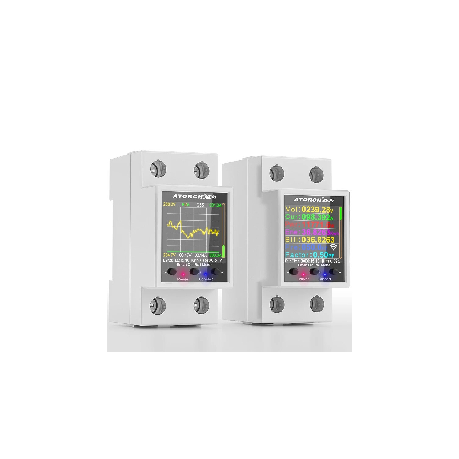 1P Tuya AC50-320&nbsp;V Smart Life Din Rail Wi-Fi intelligent Compteur d'énergie Minuterie Moniteur de consommation d'énergie KWh Mètre Wattmètre