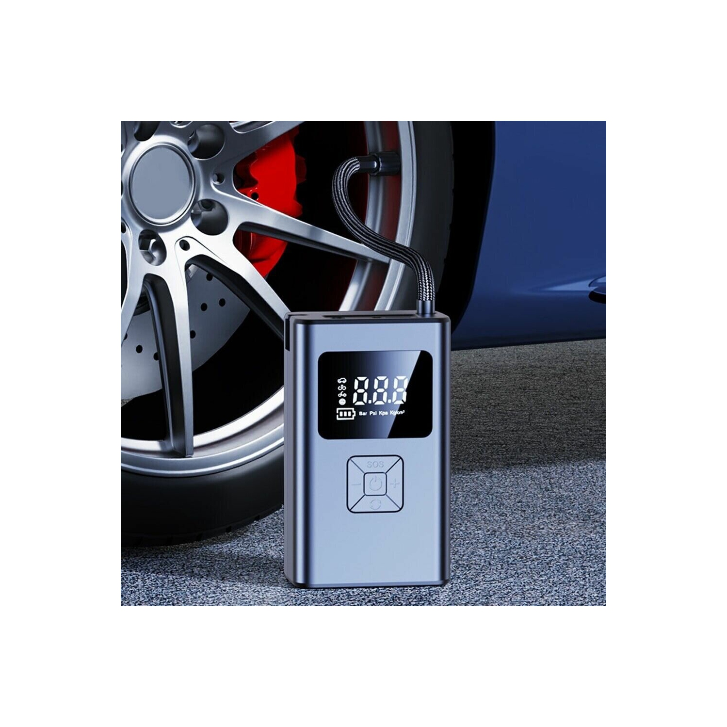 TUERBB T-AP66 Cordless Tire Inflator 4000mAh Air Pump with LED Light Power Bank for Cars, Motorcycles, Bicycles, Balls