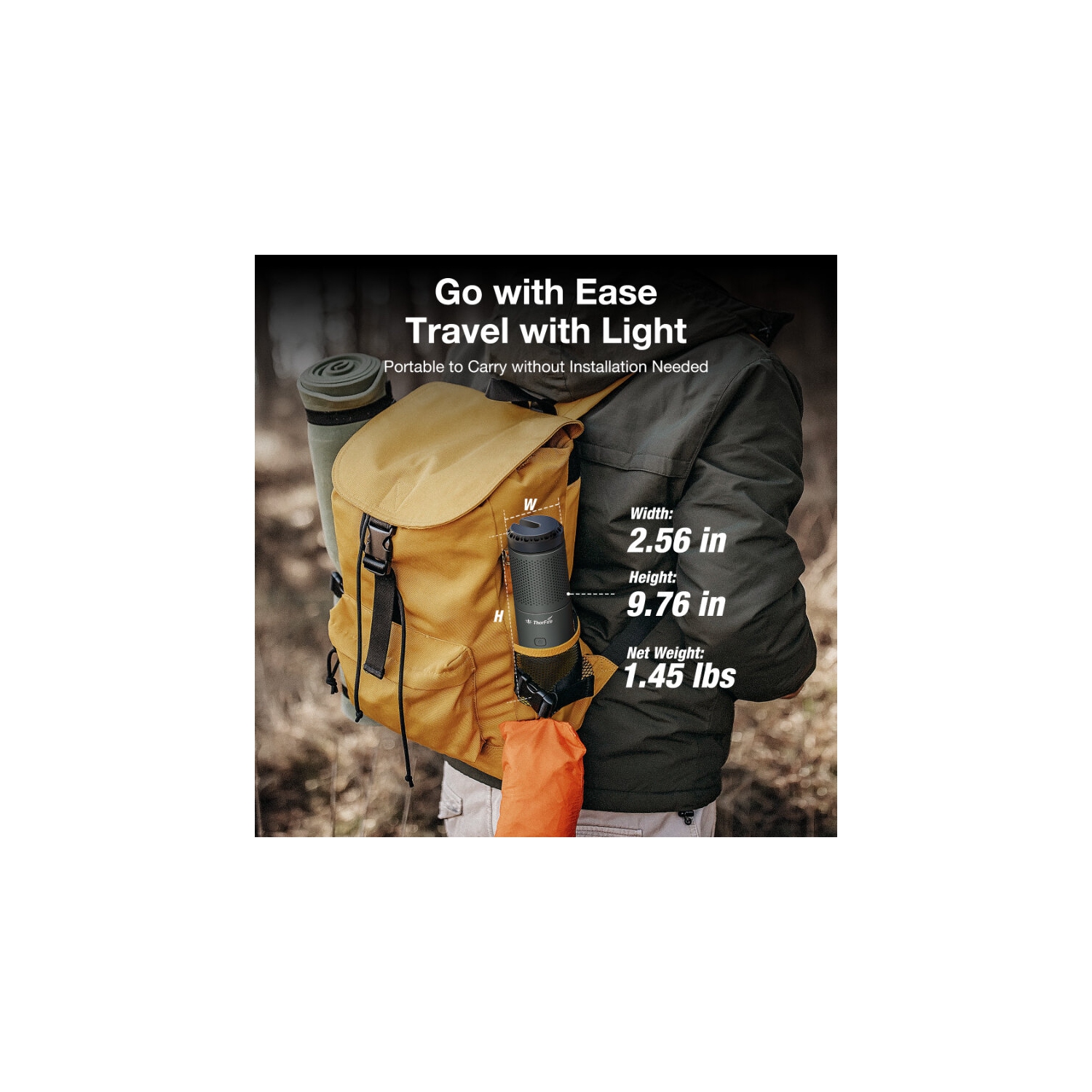 Lanterne de camping rechargeable VP-CL03 de Thorfire, trépied de lampe portatif, gradateur à 3 couleurs, lanterne extensible et étanche IPX7 avec