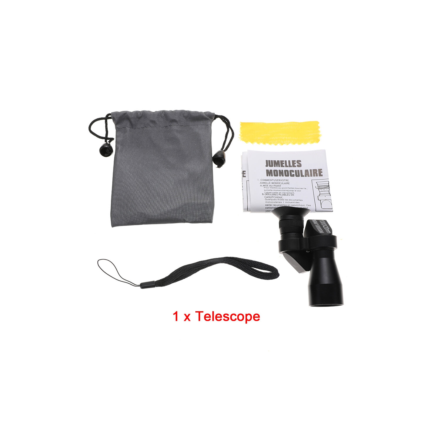 Mini télescope monoculaire portatif haute définition à longue portée 1000x20, transparent, zoom à grossissement élevé, chasse, montagnage, pêche