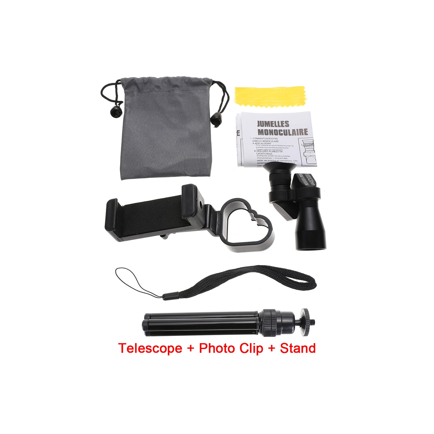 Mini télescope monoculaire portatif haute définition à longue portée 1000x20, transparent, zoom à grossissement élevé, chasse, montagnage, pêche