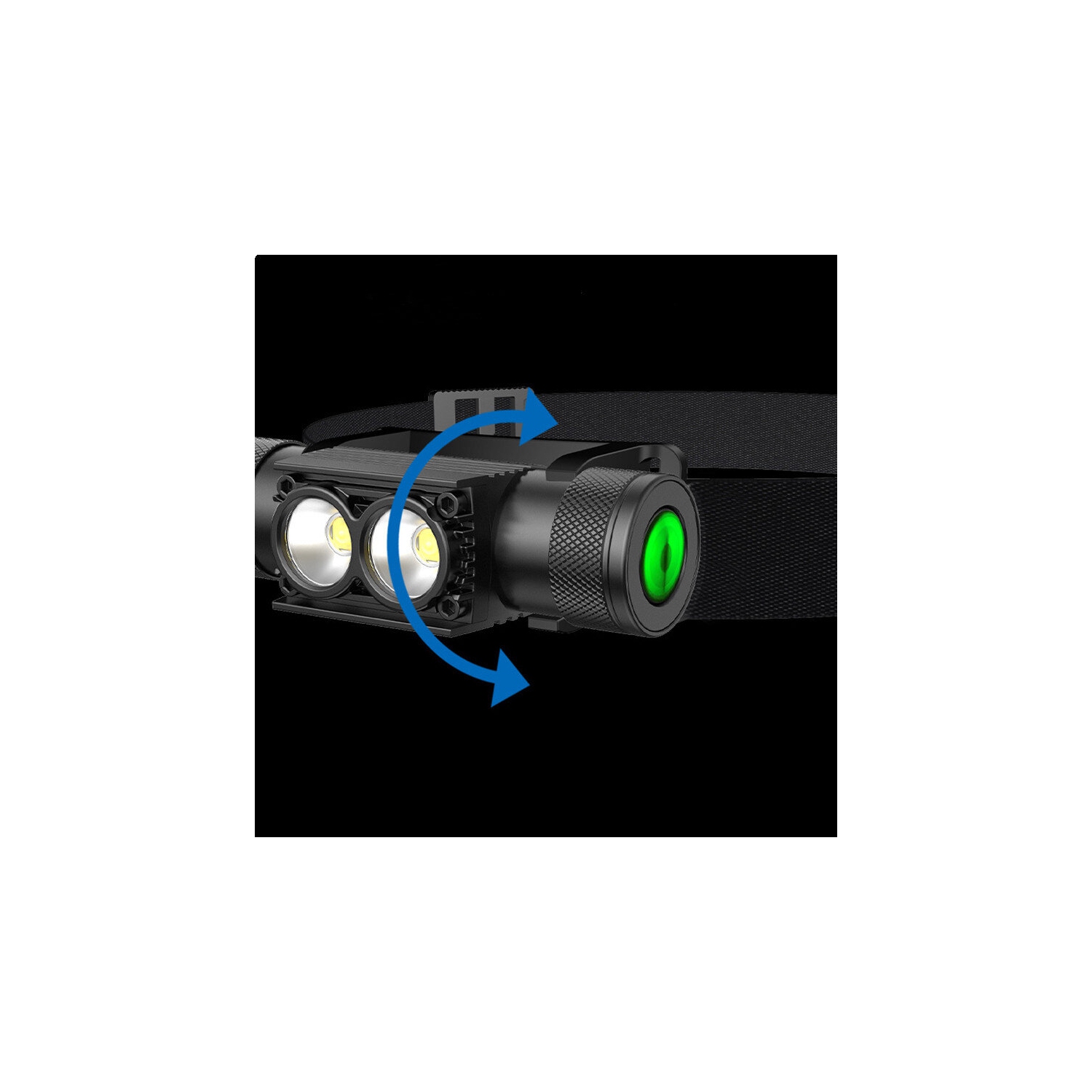 Lampe frontale LED portative en alliage d'aluminium rechargeable USB-C de Bikight avec 18650 lampes de poche à batterie