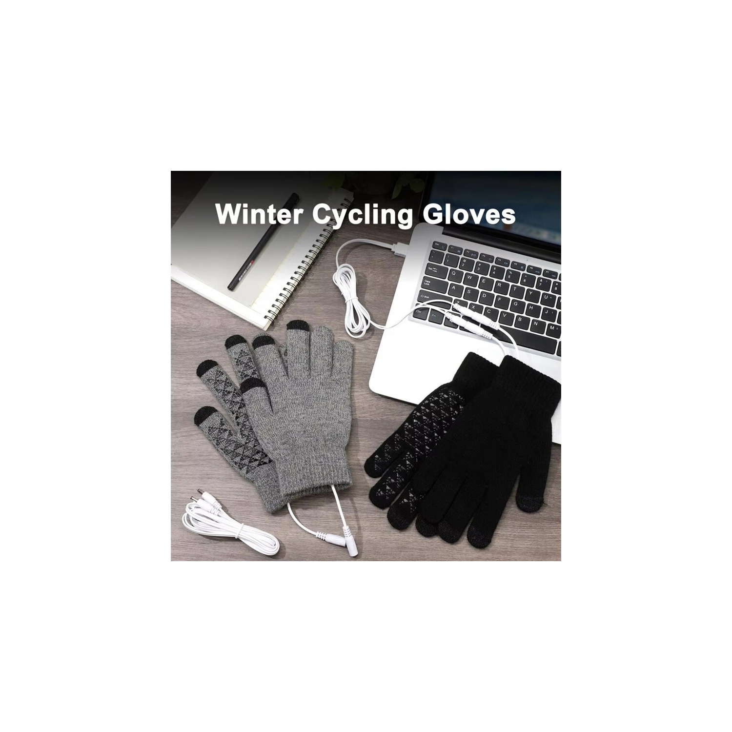 TENGOO hiver Gants chauffants électriques USB Gants chauffants électriques rechargeables Gants chauds pour hommes Motocyclette Vélo Snowboard