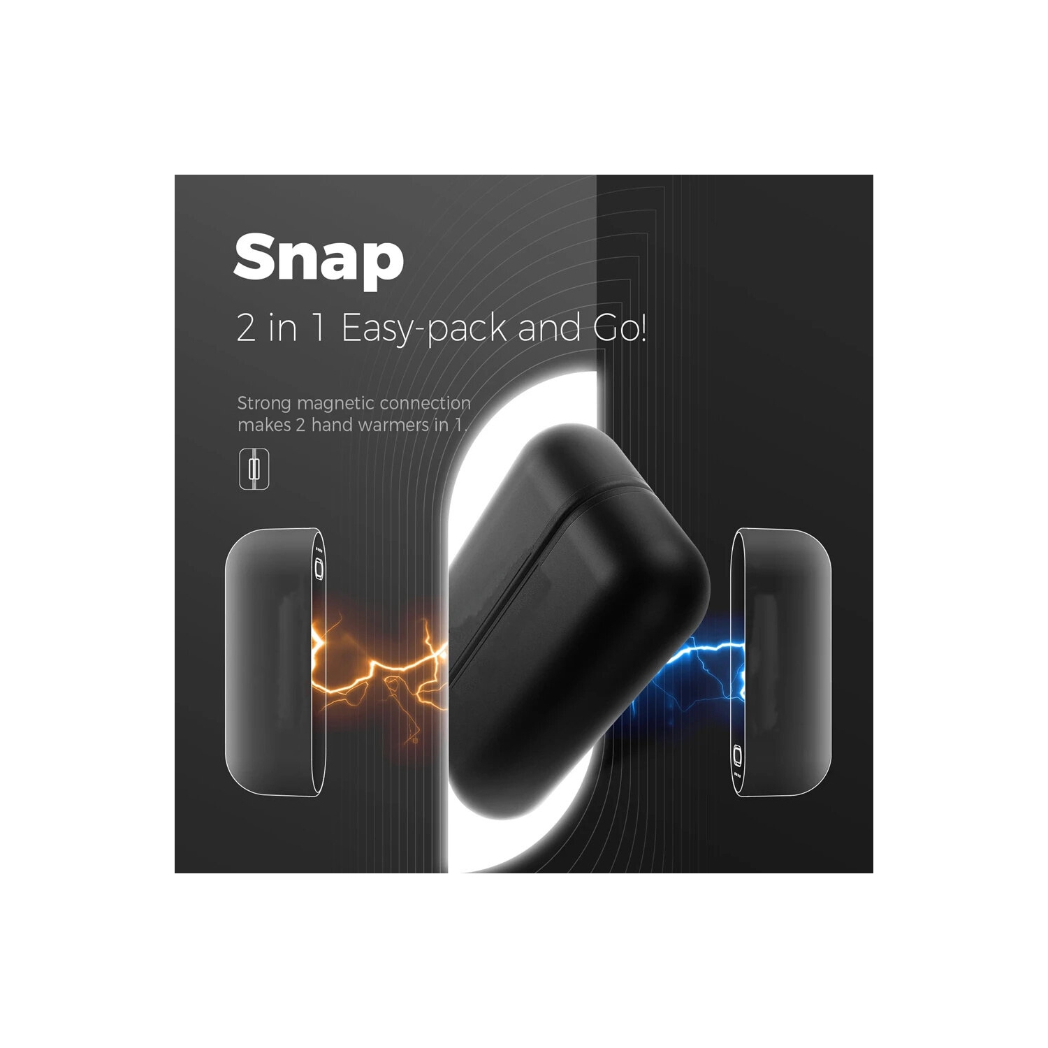 Rechargeable Magnetic Hand Warmer 2 in 1 Smart Dual-Sided Hand Heater Quick Heating 45/55/60C Pocket Heater for Warm Gifts