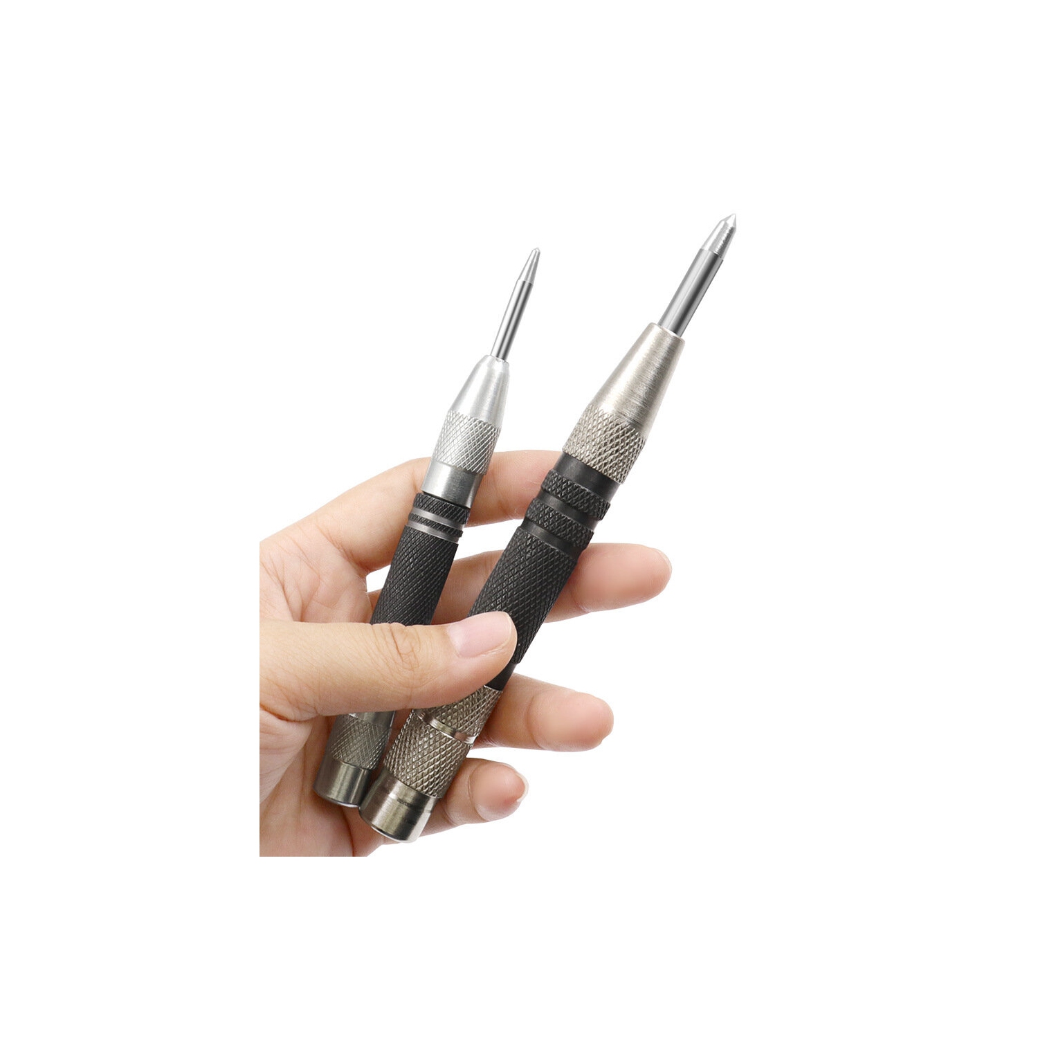 Punch central automatique Générique Punch automatique Jeu d'outils à main Perceuse métallique à ressort ajustable Punch automatique