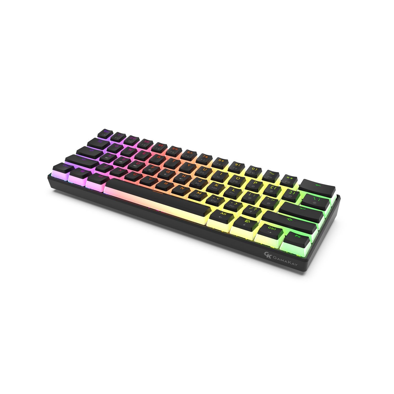 GAMAKAY MK61 Wired Mechanical Keyboard Gateron Optical Switch Pudding Keycaps RGB 61 Keys Hot Swappable Gaming Keyboard New Version