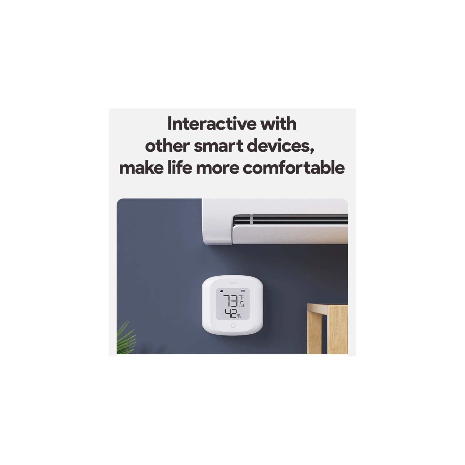 Tuya Capteur de température et d'humidité Wi-Fi intelligent Tuya Détecteur d'hygromètre intérieur avec écran LCD Télécommande Support Alexa Google