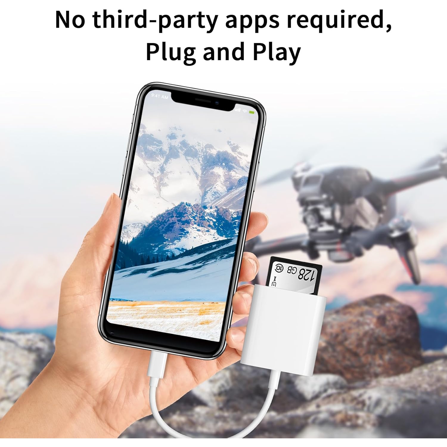 SD Card Reader for iPhone iPad Camera,Dual Card Slot Memory Card Reader Supports SD and TF Card Trail Camera Viewer Sd Card Adapter Portable Micro Sd