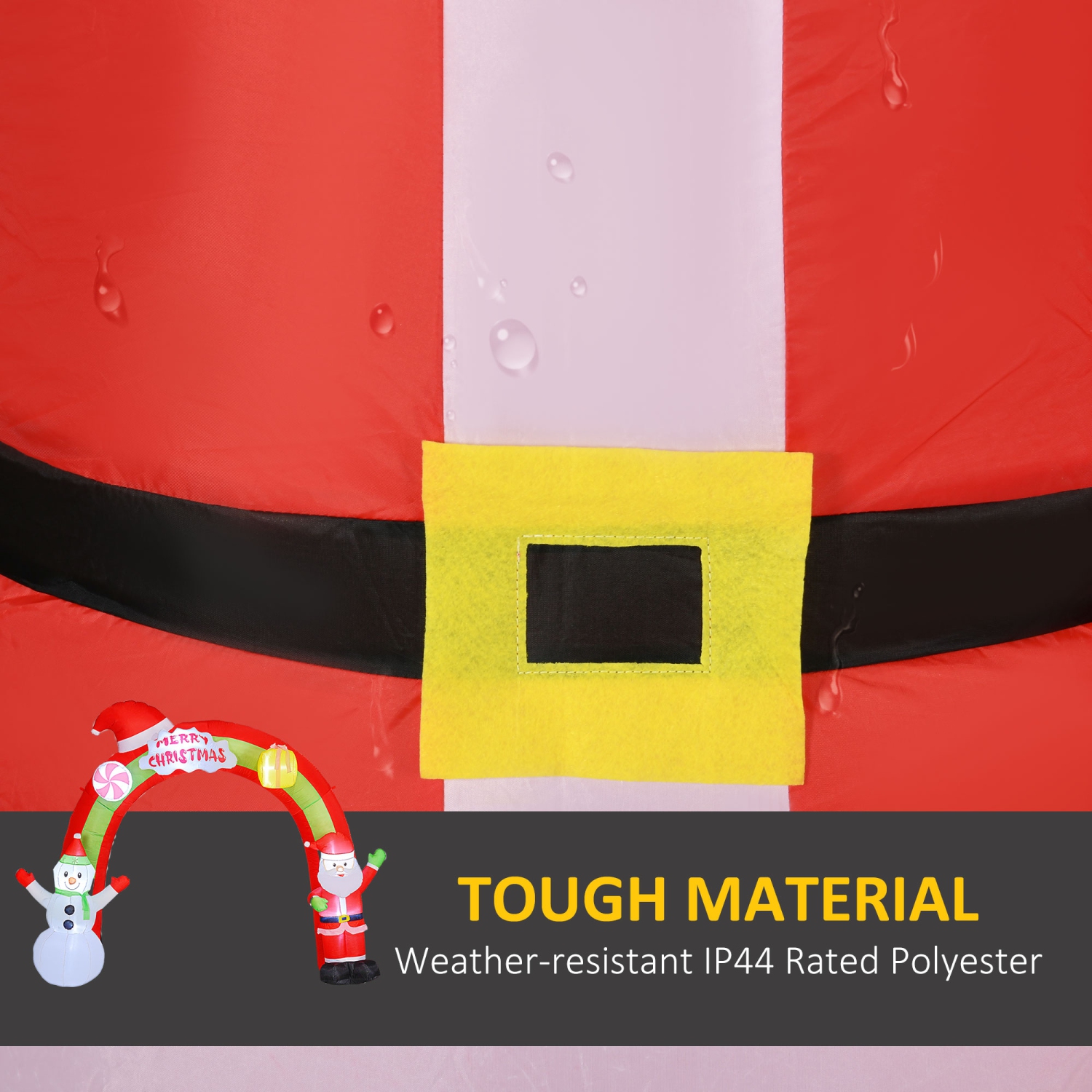 Outsunny 10FT Christmas Inflatables Arch, Inflatable Santa Claus and Snowman Archway, Christmas Blow Up Outdoor Decorations with LED Lights for