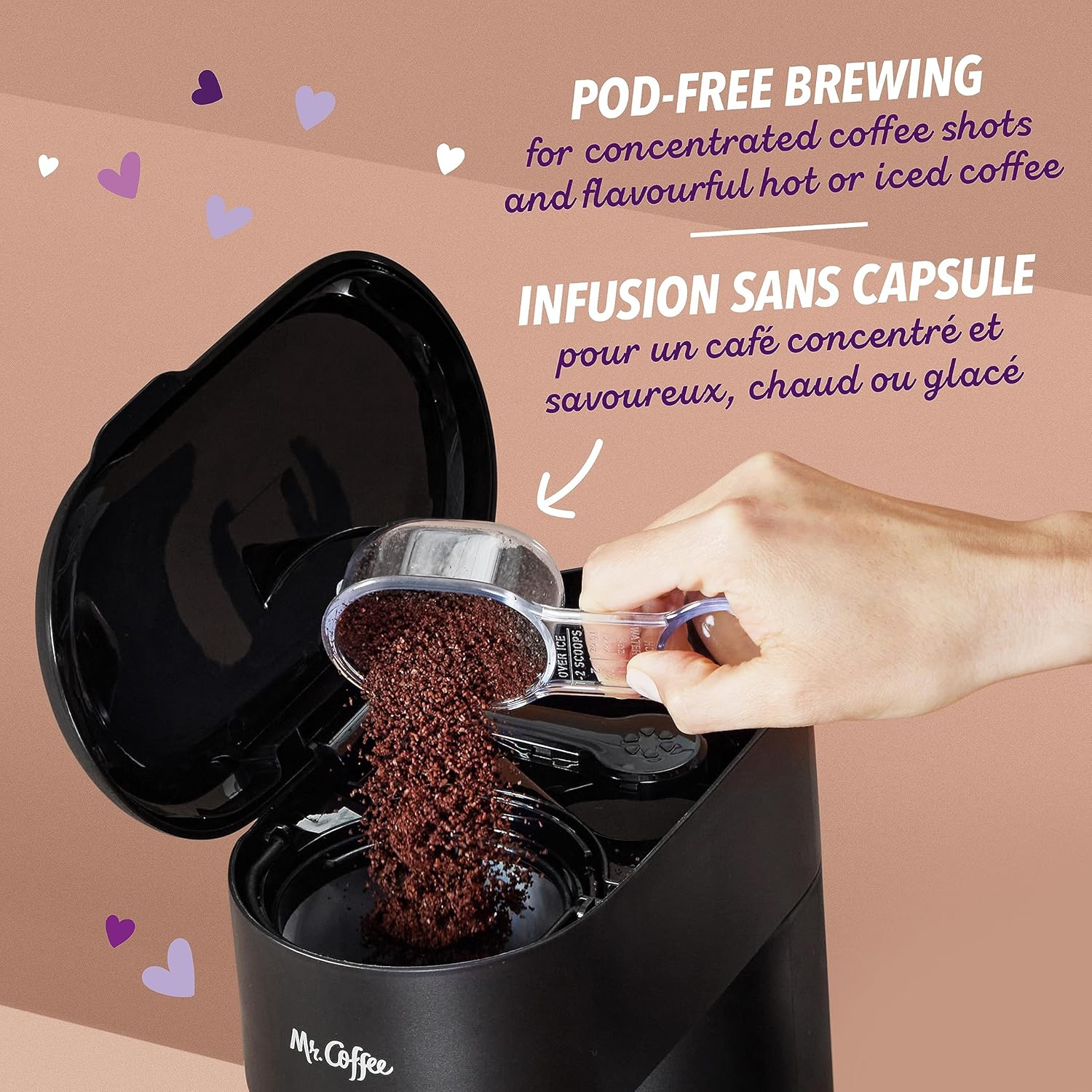 Mr. Coffee 4-in-1 Single-Serve Latte, Iced and Hot Coffee Maker | Coffee Machine with Milk Frother, Tumbler and Reusable Filter | Black