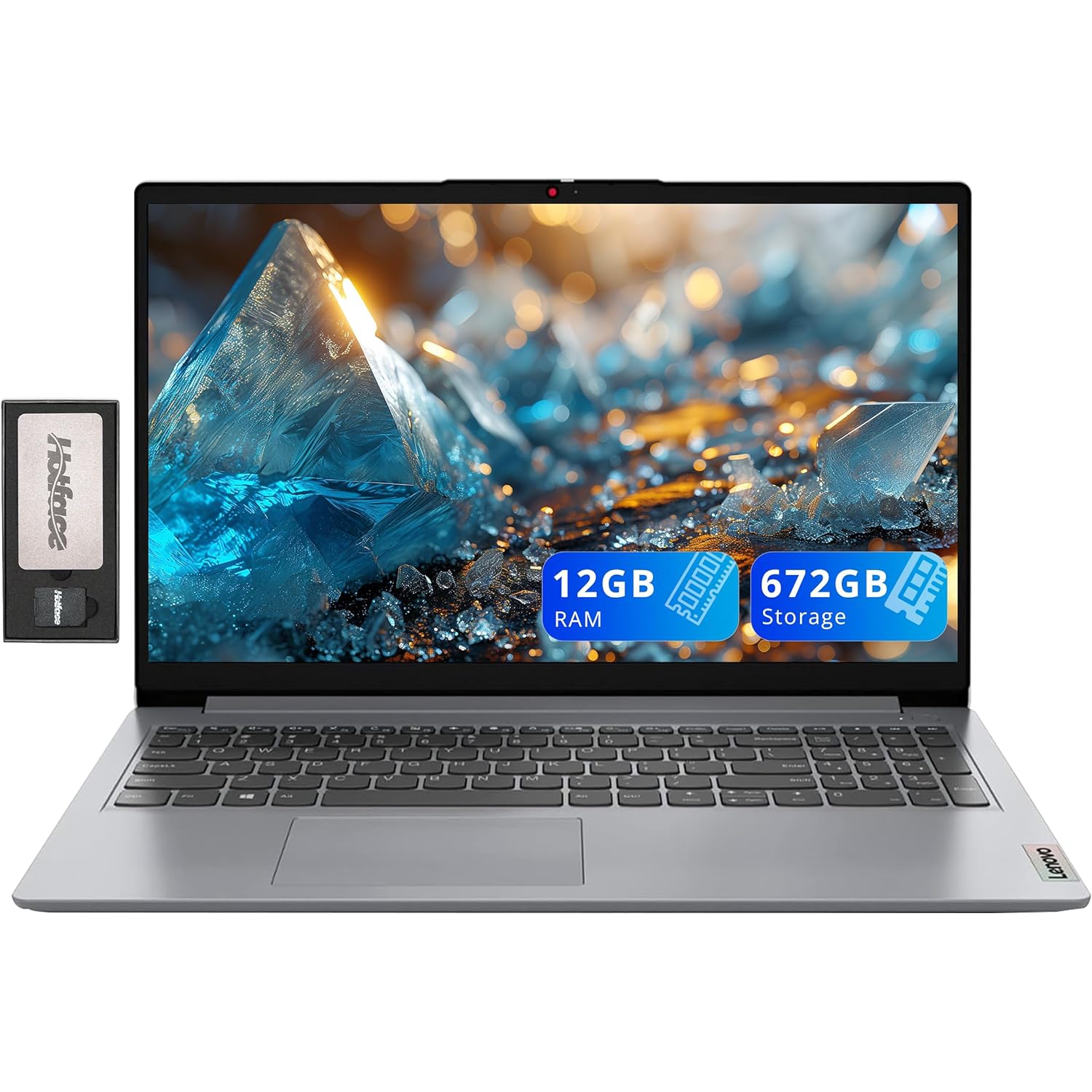 Lenovo Ideapad 1 15.6" HD Anti-Glare Laptop, Intel Celeron N4500, 672GB Storage(512GB SSD+160GB Docking Station Set), 12GB RAM, Intel UHD Graphics,