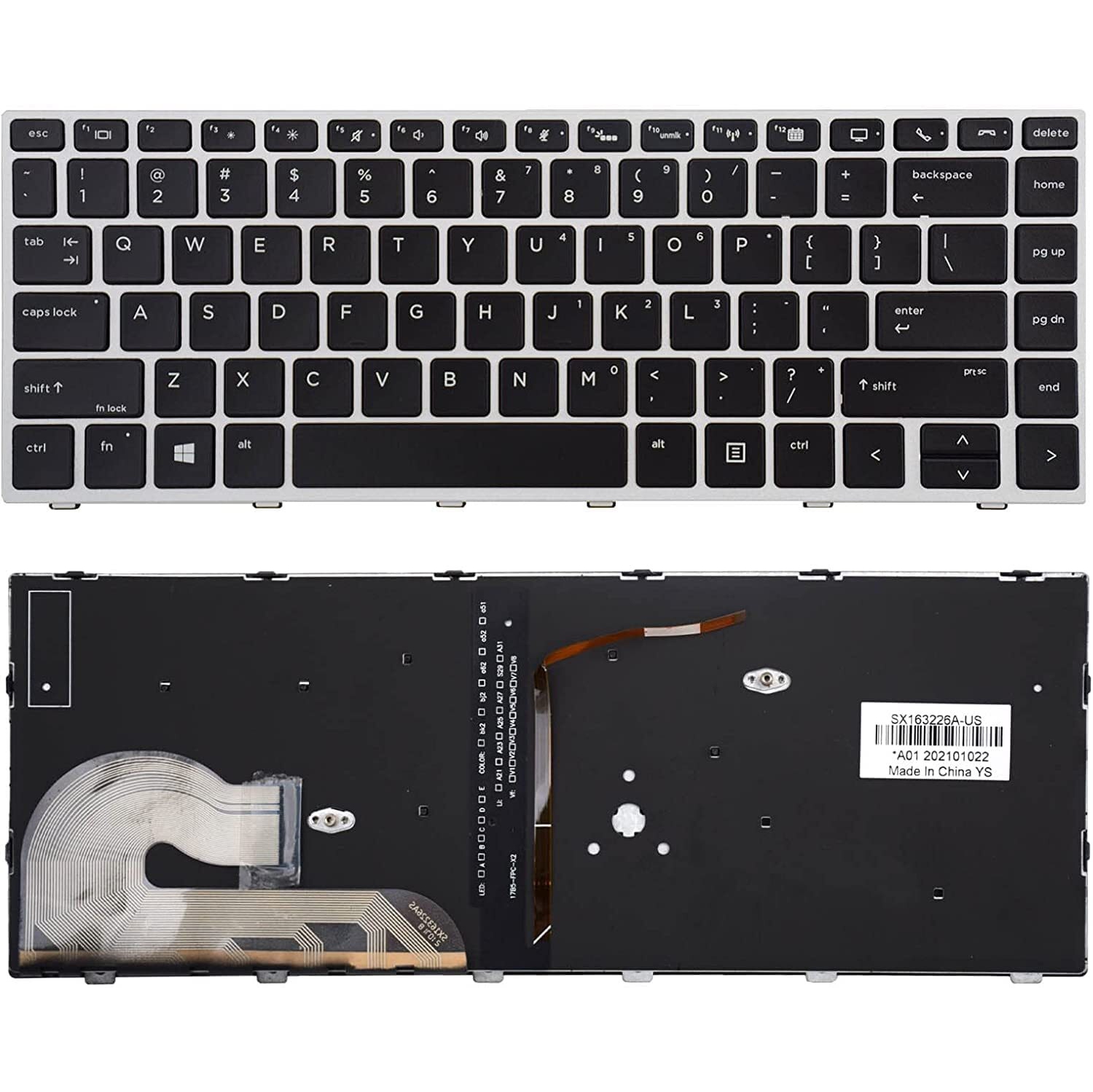 LIXSUNTEK Replacement Laptop Keyboard Backlight for HP EliteBook 840 G5 840 G6 745 G5 745 G6 846 G5 846 G6 ZBOOK 14u G5 14u G6 US Layout Backlit