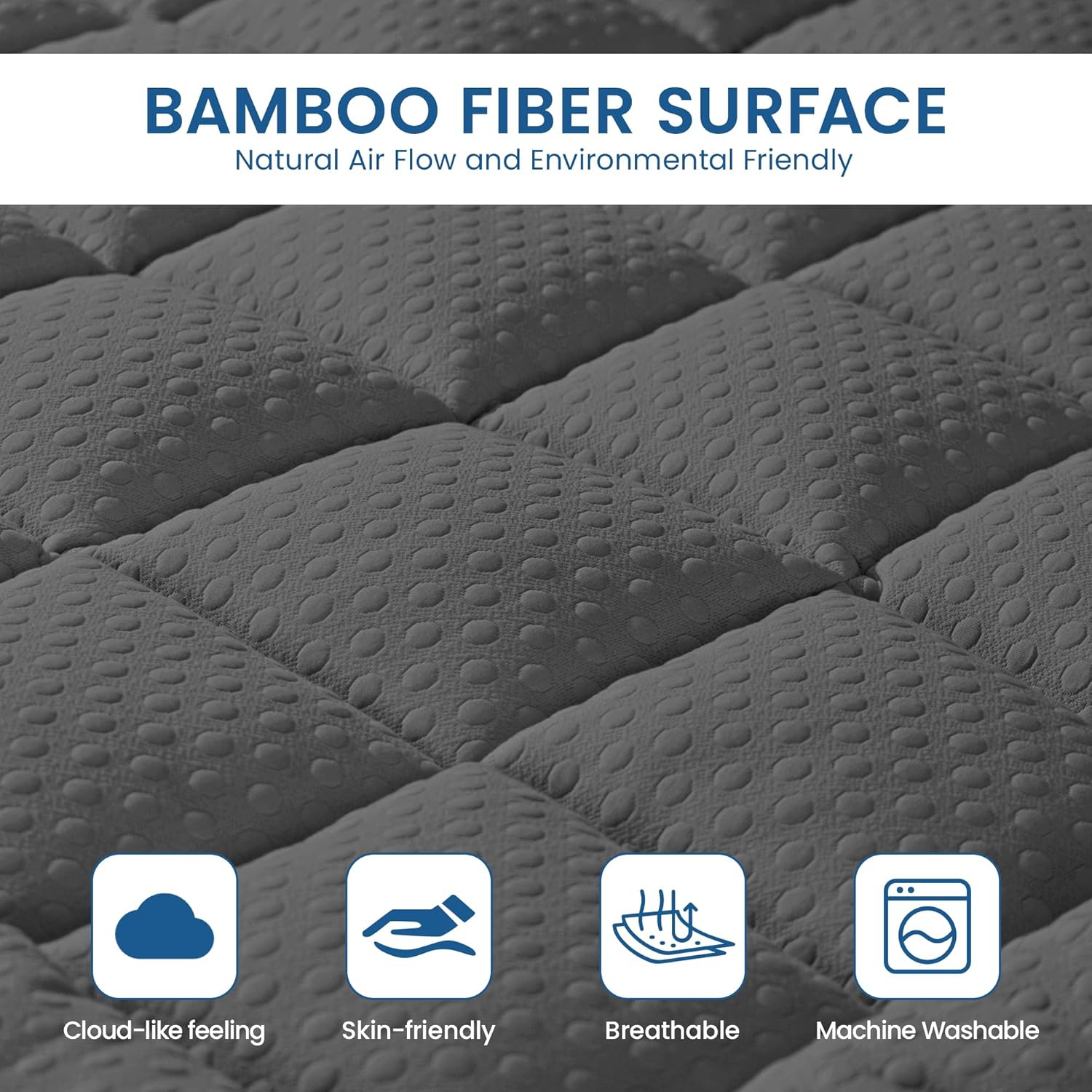 Surmatelas CoolHut pour lit simple de 3&nbsp;po à deux couches avec plateau-coussin de 1&nbsp;po et mousse à mémoire en gel rafraîchissant de