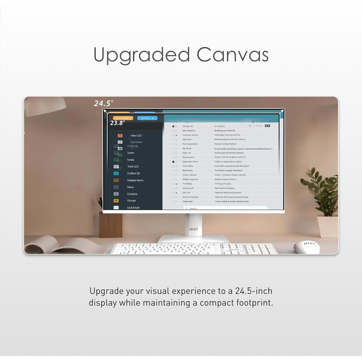 MSI 24.5" 1920 x 1080 120Hz 1ms (MPRT) / 4ms (GTG) IPS Business Monitor Tilt adjustable (PRO MP251W E2)