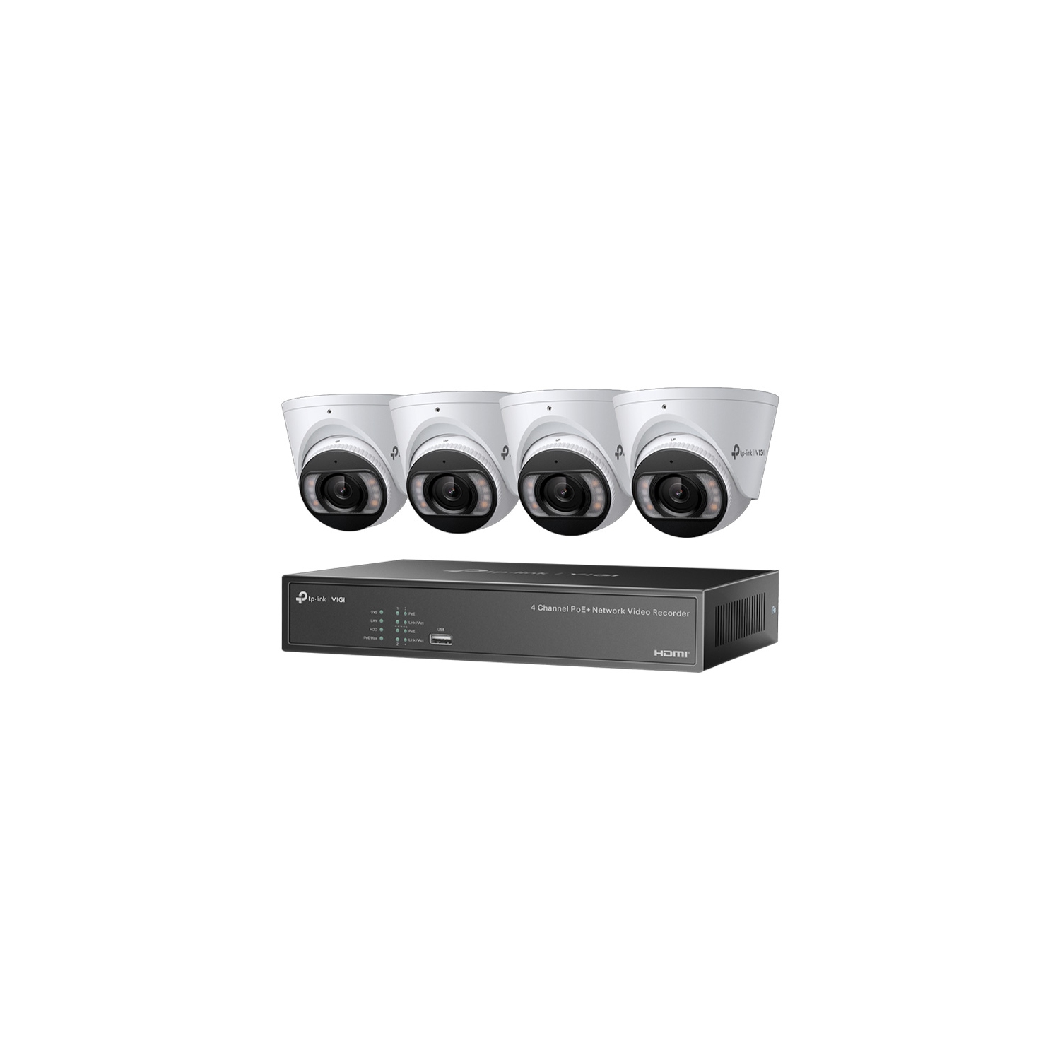 TP-Link VIGI NK4P-T4425-2T 4MP Full-Color Turret IPC & 4 Channel PoE+ NVR KIT