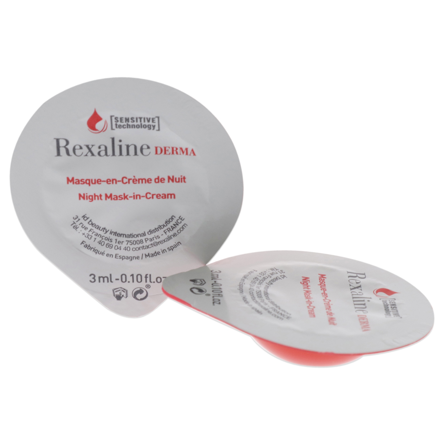 Derma Night Mask-in-Cream by Rexaline for Unisex - 6 x 0.10 oz Cream
