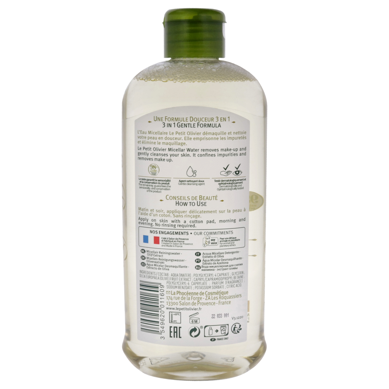 Cleansing Micellar Water by Le Petit Olivier for Women - 13.5 oz Cleanser