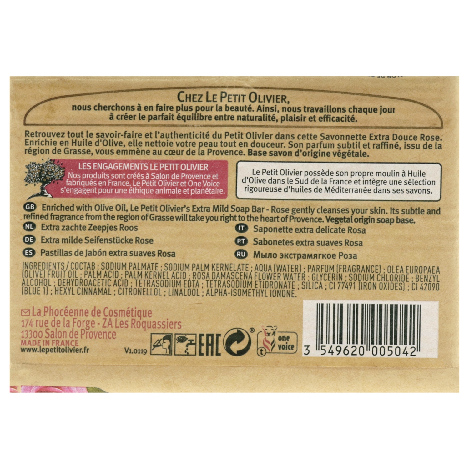 Extra Mild Soaps - Rose by Le Petit Olivier for Women - 2 x 3.5 oz Soap