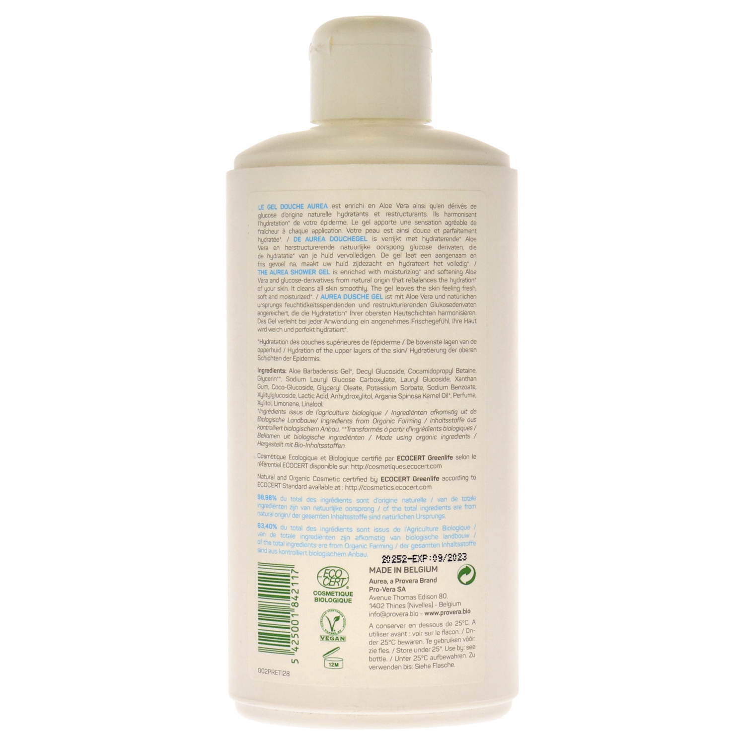 Aloe Vera Shower Gel by Aurea for Unisex - 13.5 oz Shower Gel