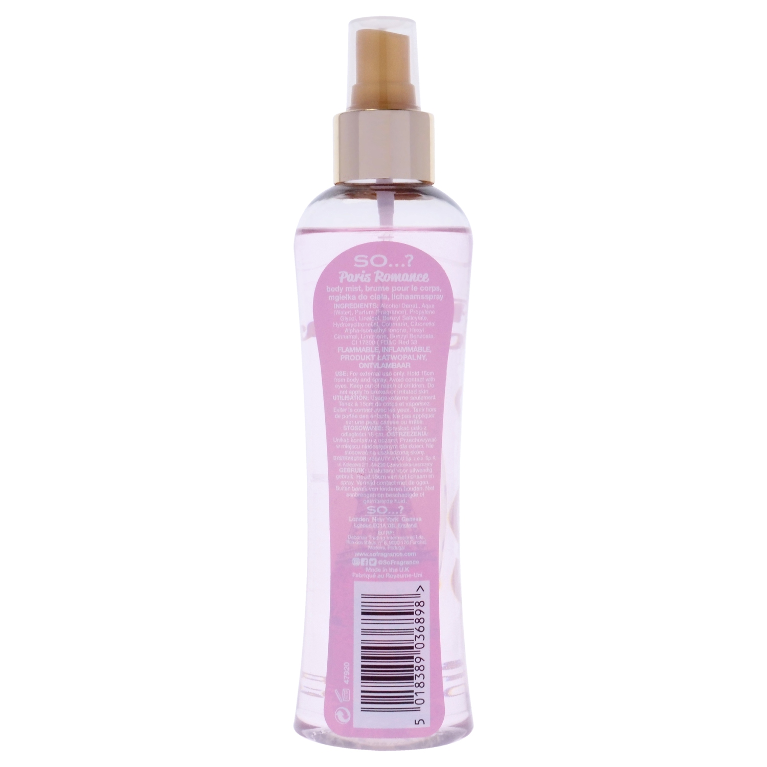 Paris Romance Body Mist par So…? Pour femmes – Brume corporelle 6,9&nbsp;oz