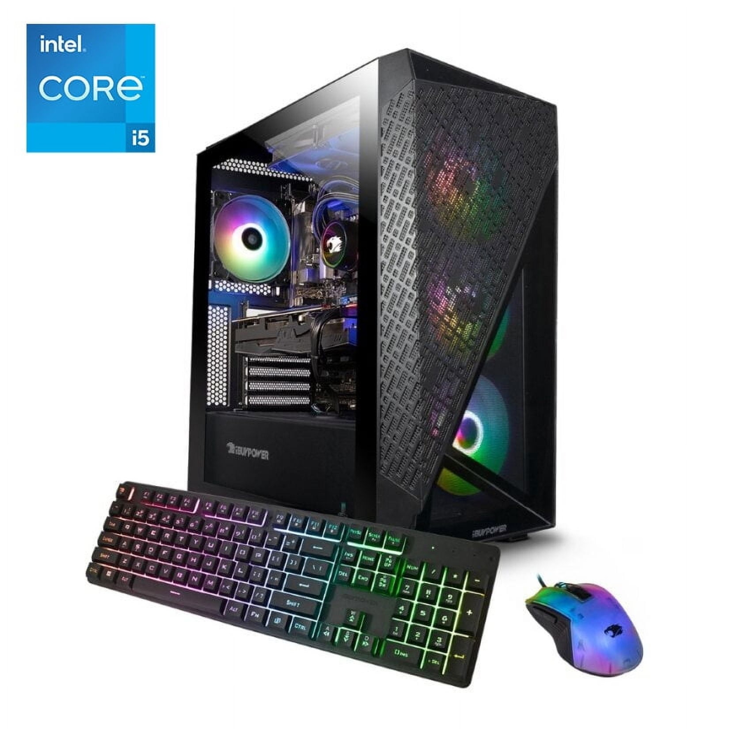 iBUYPOWER Slate 6 Mesh Gaming Desktop, RGB Liquid Cooled, Intel Core i5-13600KF, NVIDIA GeForce RTX 4060, 32GB DDR5, 2TB NVMe SSD, Black, RGB Gaming KB and Mouse, 80 PLUS Gold