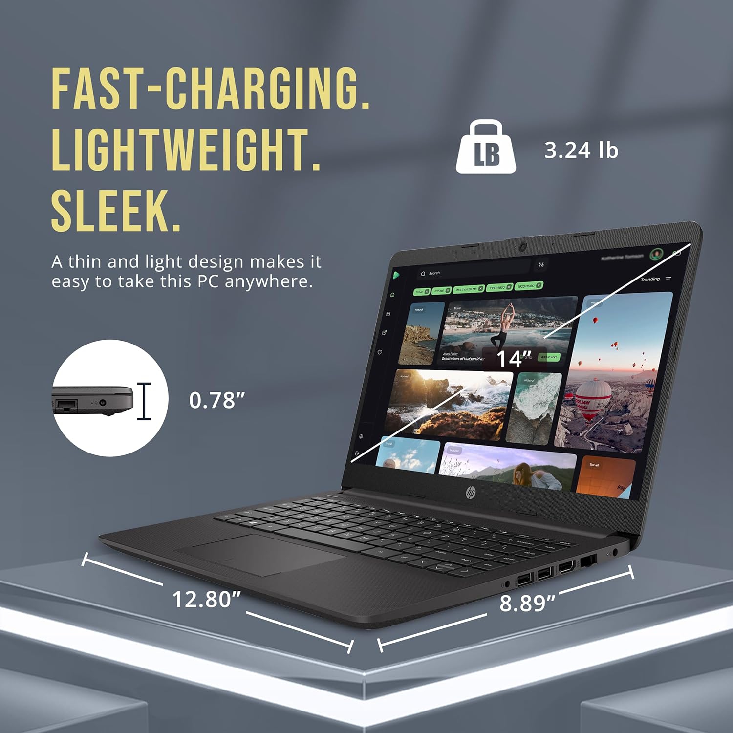 HP 245 G8 14" HD IPS Laptop, AMD 3020e Processor, 288GB Storage(128GB SSD+160GB Docking Station Set), 8GB RAM, AMD Radeon Graphics, HD Webcam,