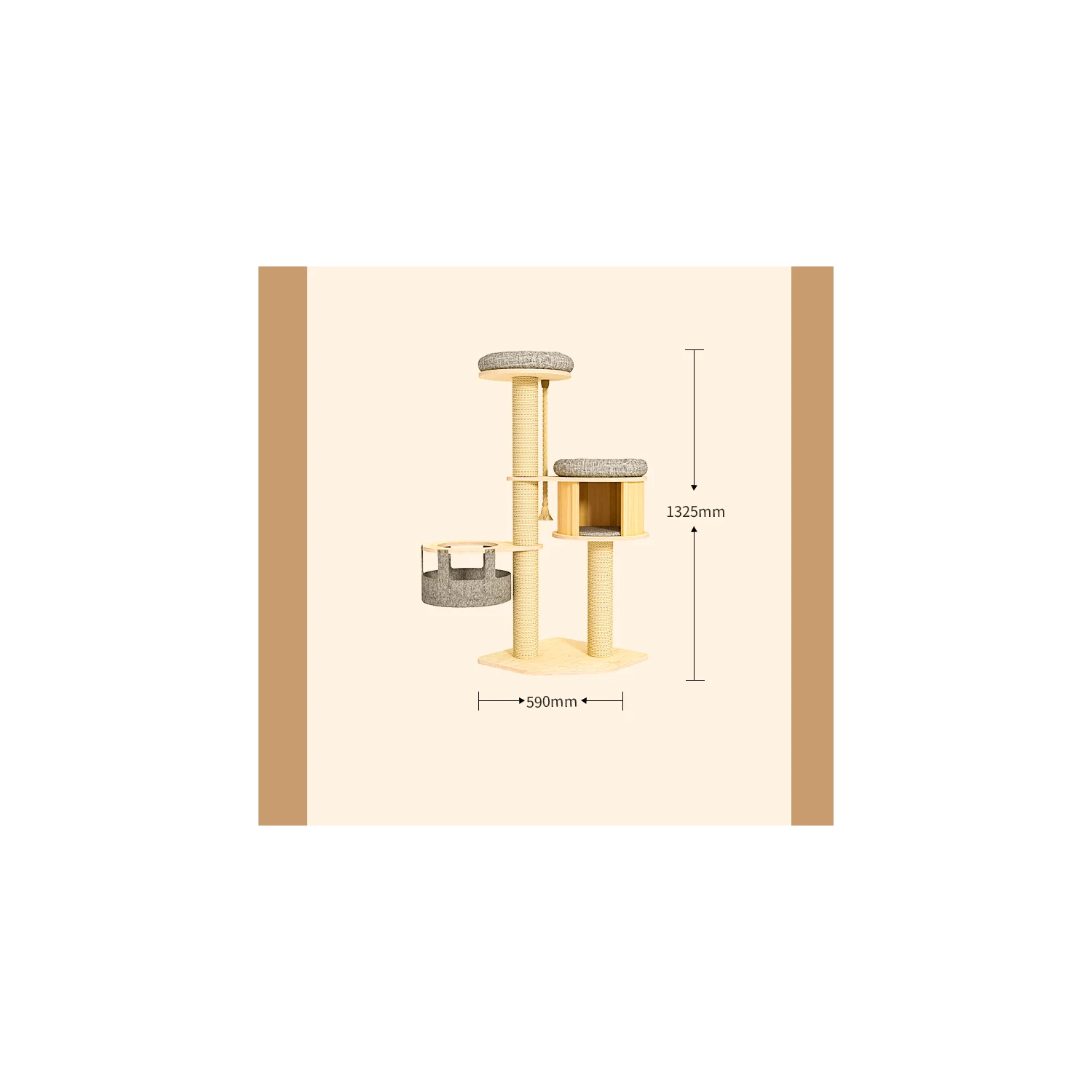 MiaoZan Solid Oak Cat Tree - Cardi