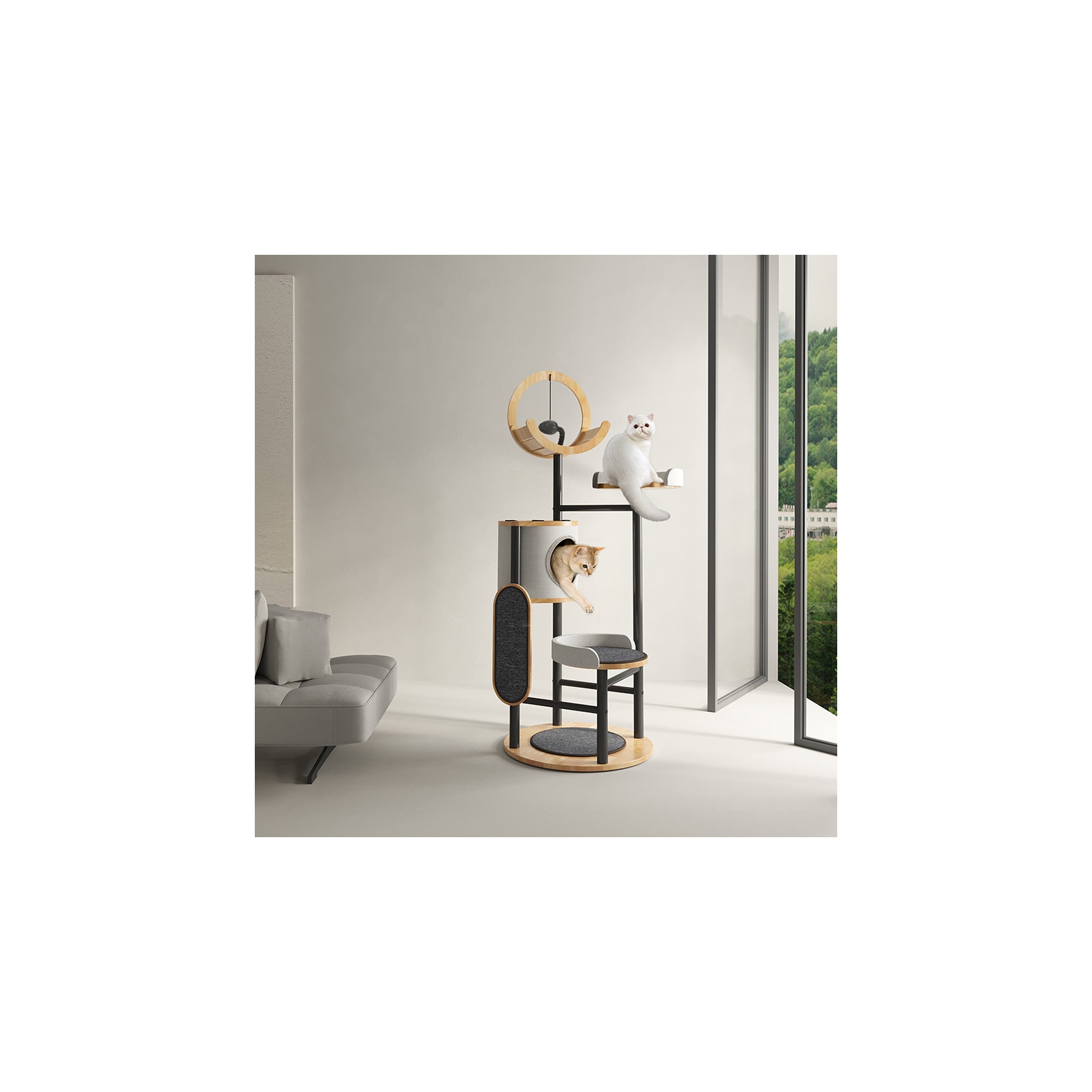 Arbre pour chats en chêne massif MiaoZan - Lively