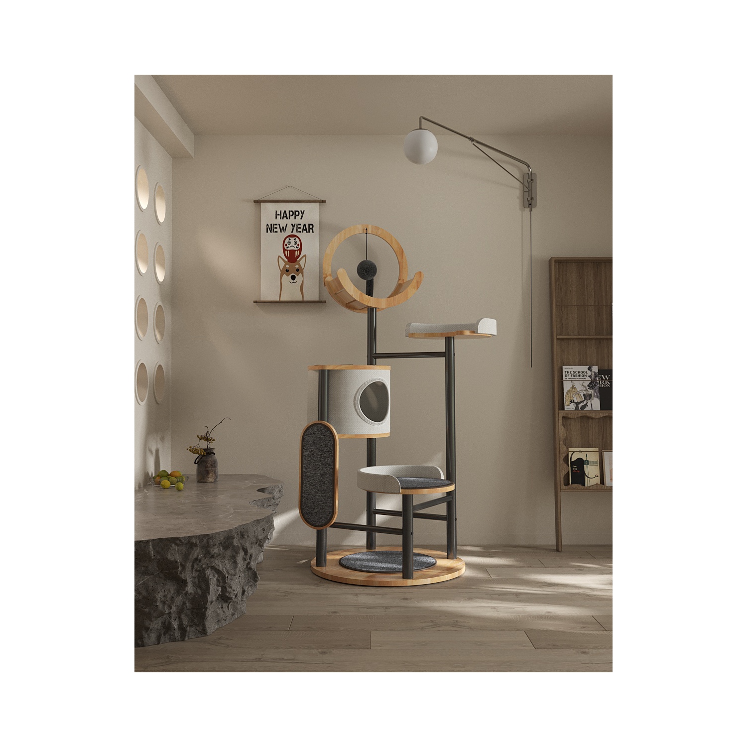 Arbre pour chats en chêne massif MiaoZan - Lively