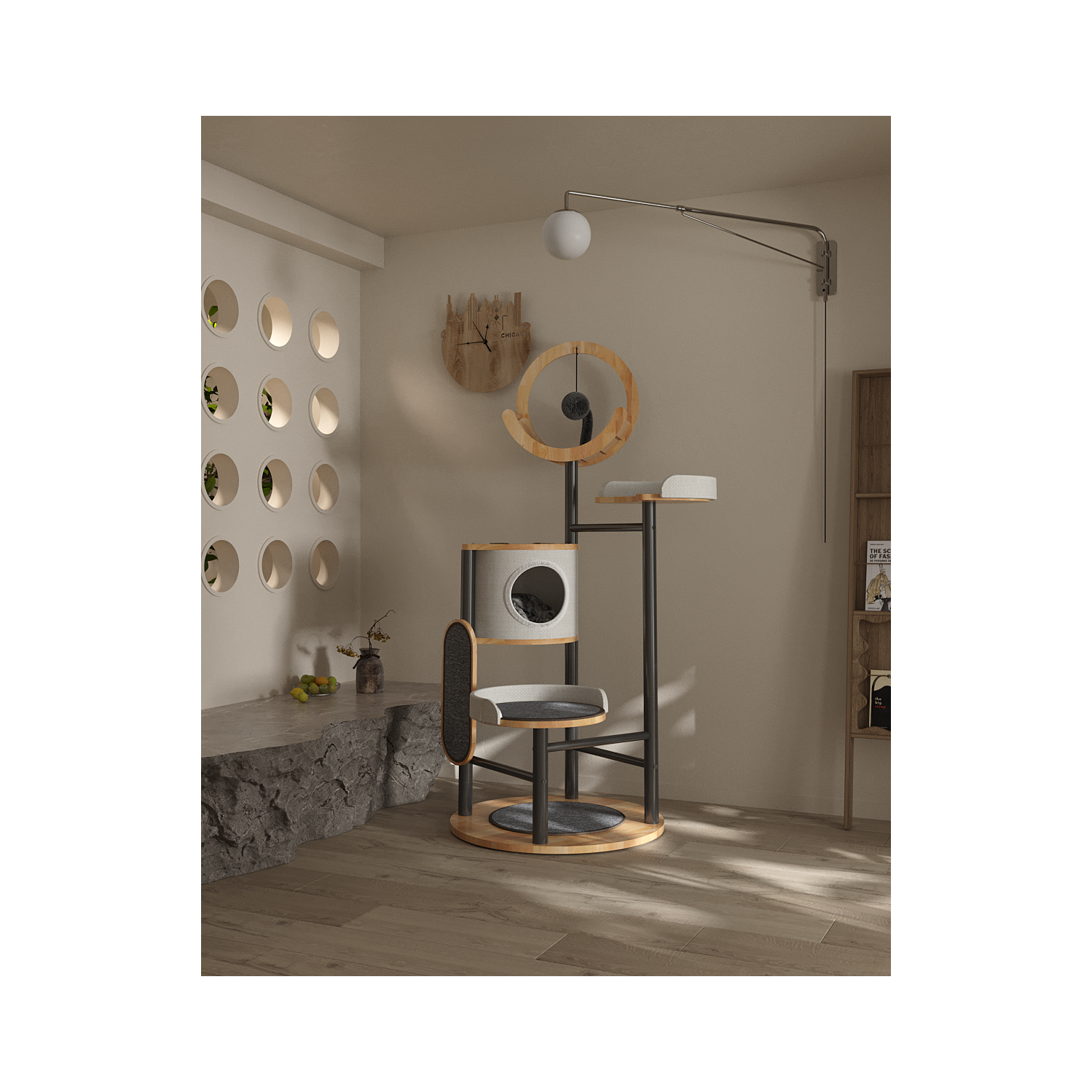 Arbre pour chats en chêne massif MiaoZan - Lively