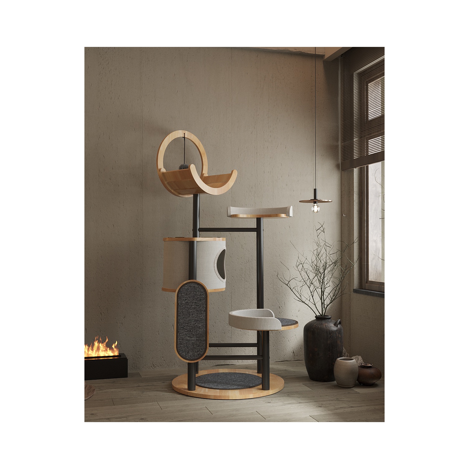 Arbre pour chats en chêne massif MiaoZan - Lively