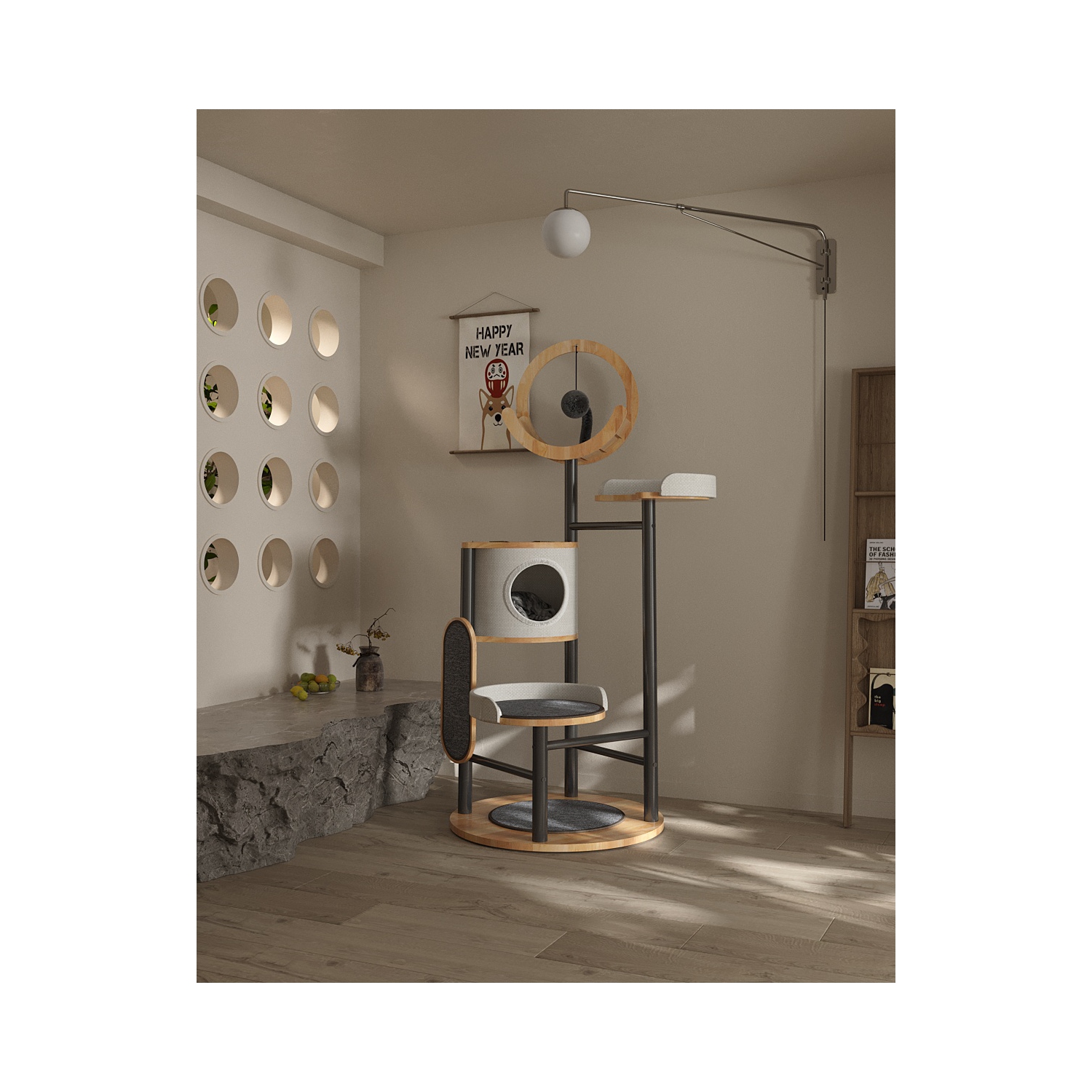 Arbre pour chats en chêne massif MiaoZan - Lively