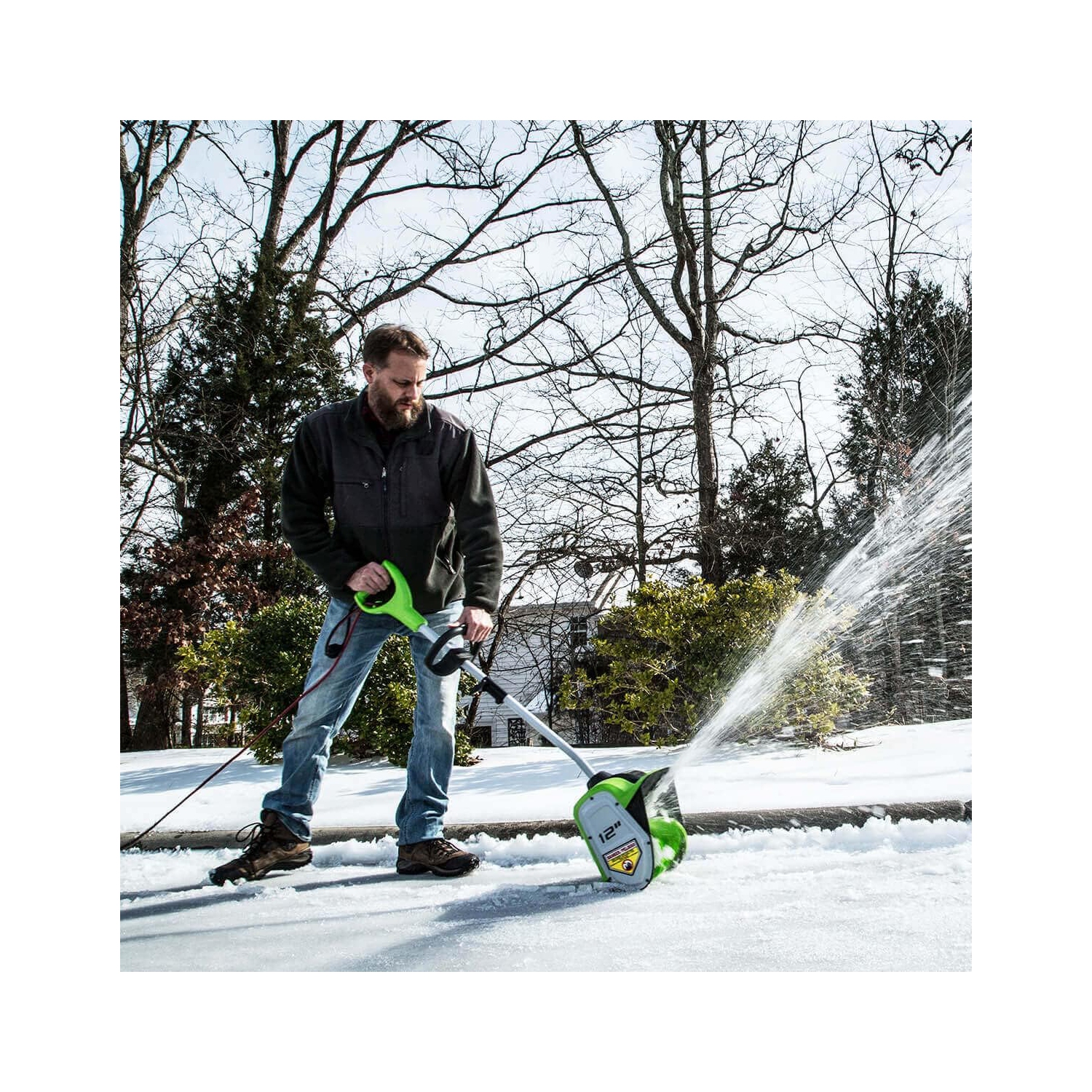 Greenworks 2600802 8 Amp 12-Inch Corded Snow Shovel