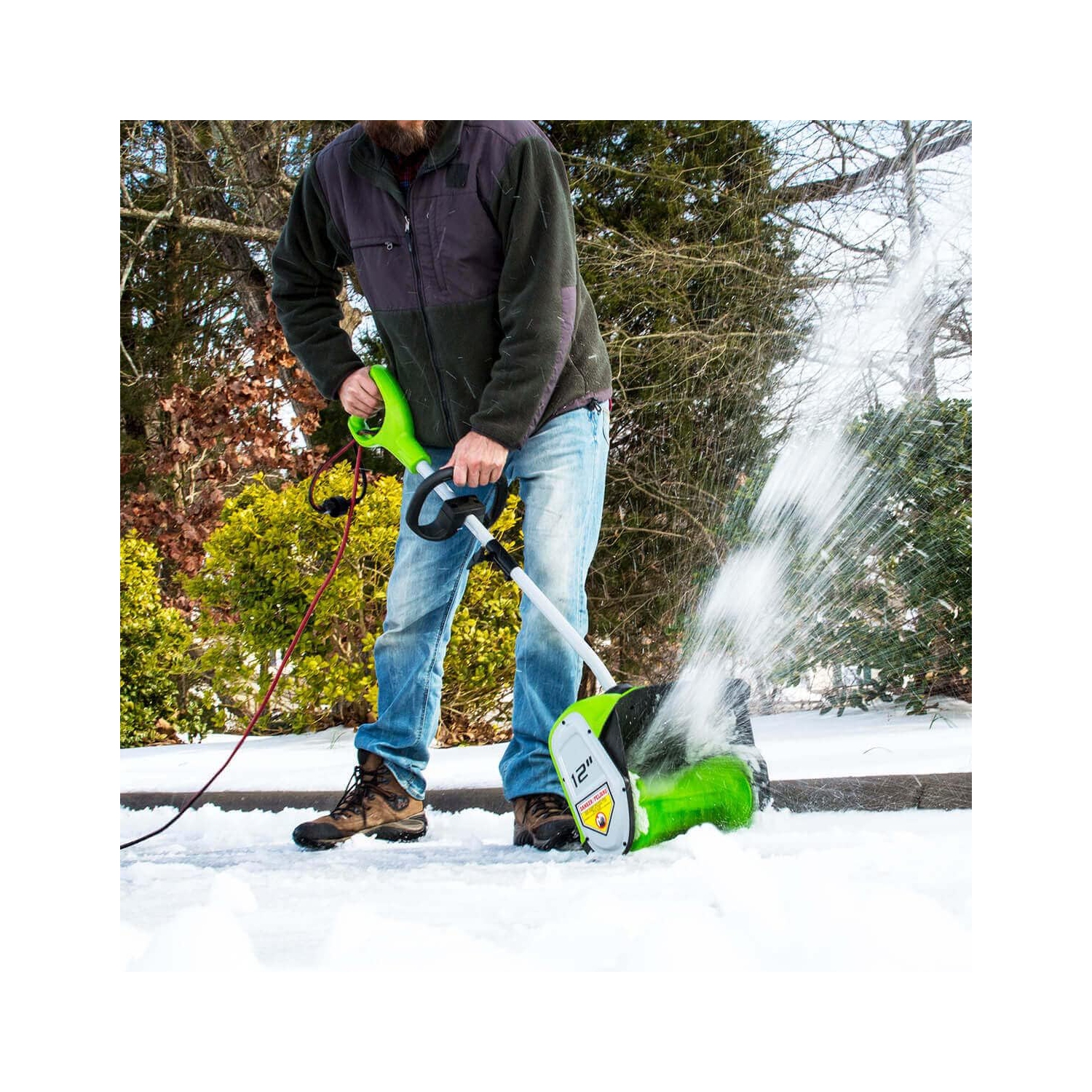 Greenworks 2600802 8 Amp 12-Inch Corded Snow Shovel