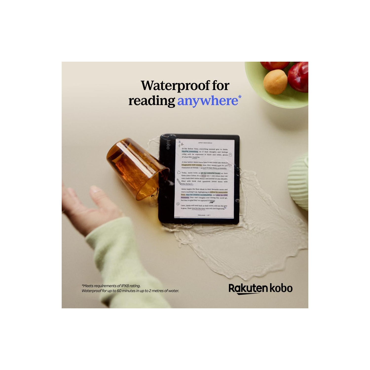 Liseuse numérique à écran tactile couleur de 7&nbsp;po Libra de Kobo - Blanc - Boîte ouverte