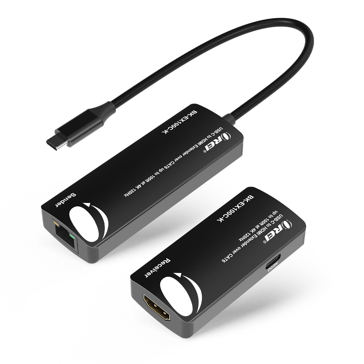 Prolongateur USB-C à HDMI 4K@120&nbsp;Hz par CAT 6/7 jusqu'à 100 pi